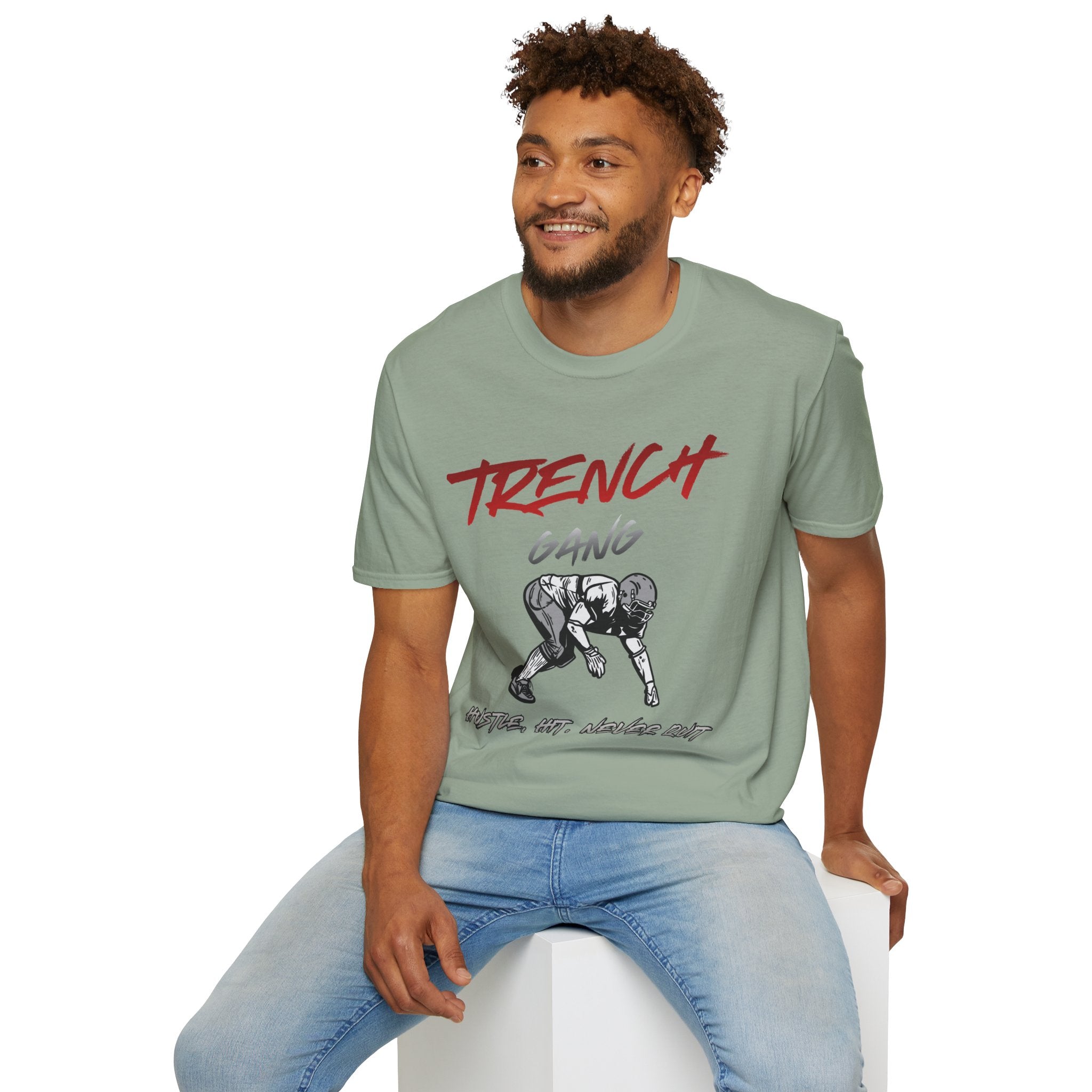 Trench Gang Football Tee — Vintage Graphic