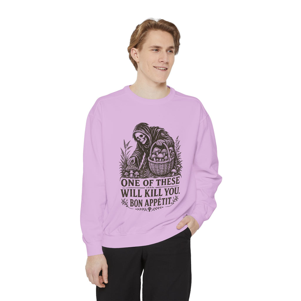 Comfort Colors Grim Reaper 'One of These Will Kill You - Bon Appétit' Sweatshirt