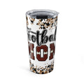 Football Mom Leopard Glitter Football Design 20oz Tumbler Insulated Travel Cup