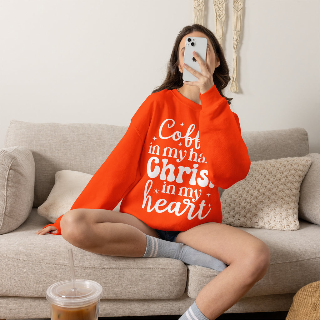 Coffee in My Hand Christ in My Heart Sweatshirt
