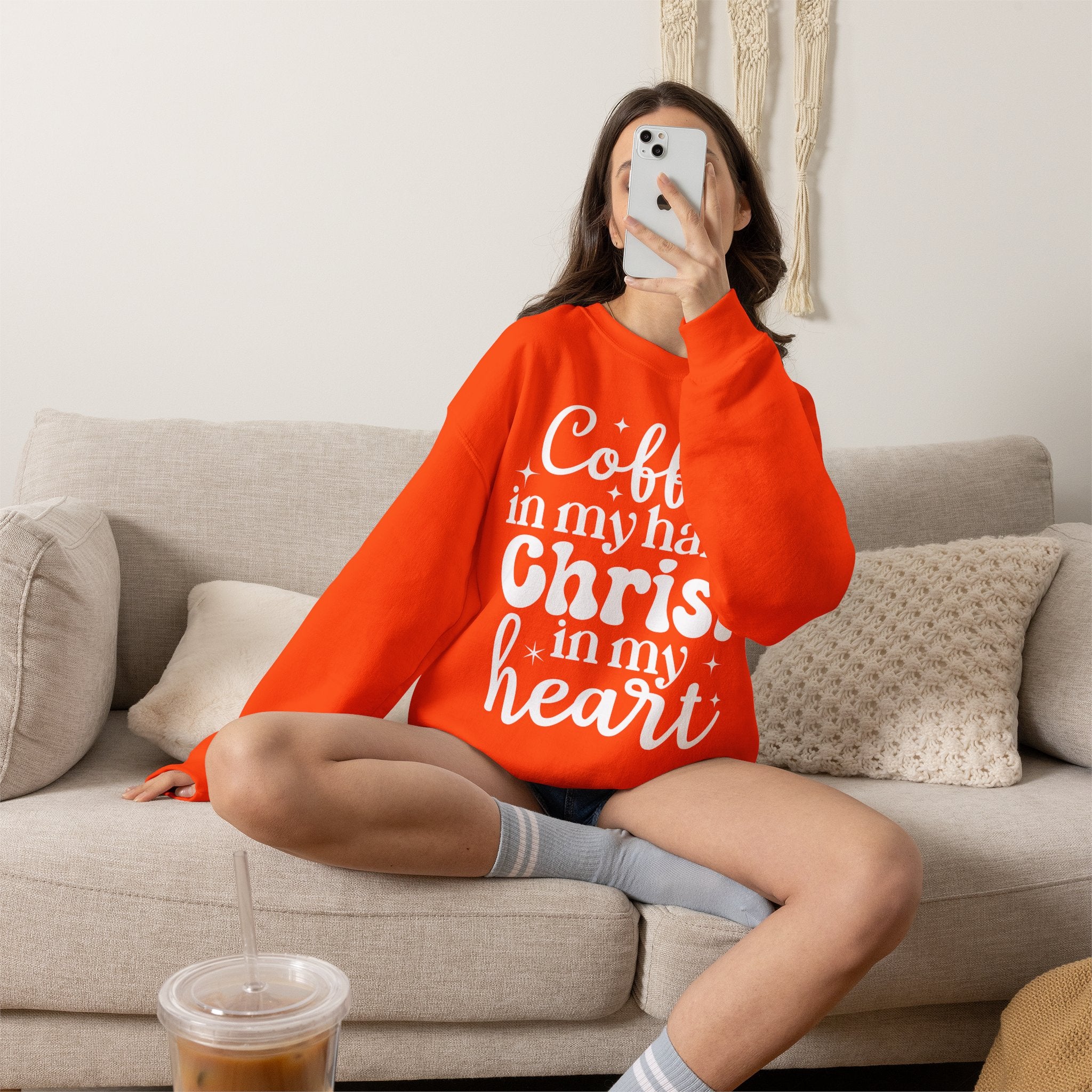 Coffee in My Hand Christ in My Heart Sweatshirt