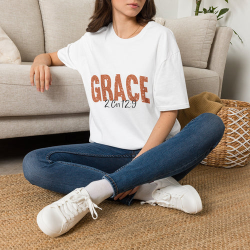 "GRACE" Bible Verse T-shirt (2 Cor 12:9) Inspirational Christian Tee