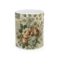 Vintage Floral Ceramic Mug — Antique Rose Tea Coffee Cup (11oz & 15oz)