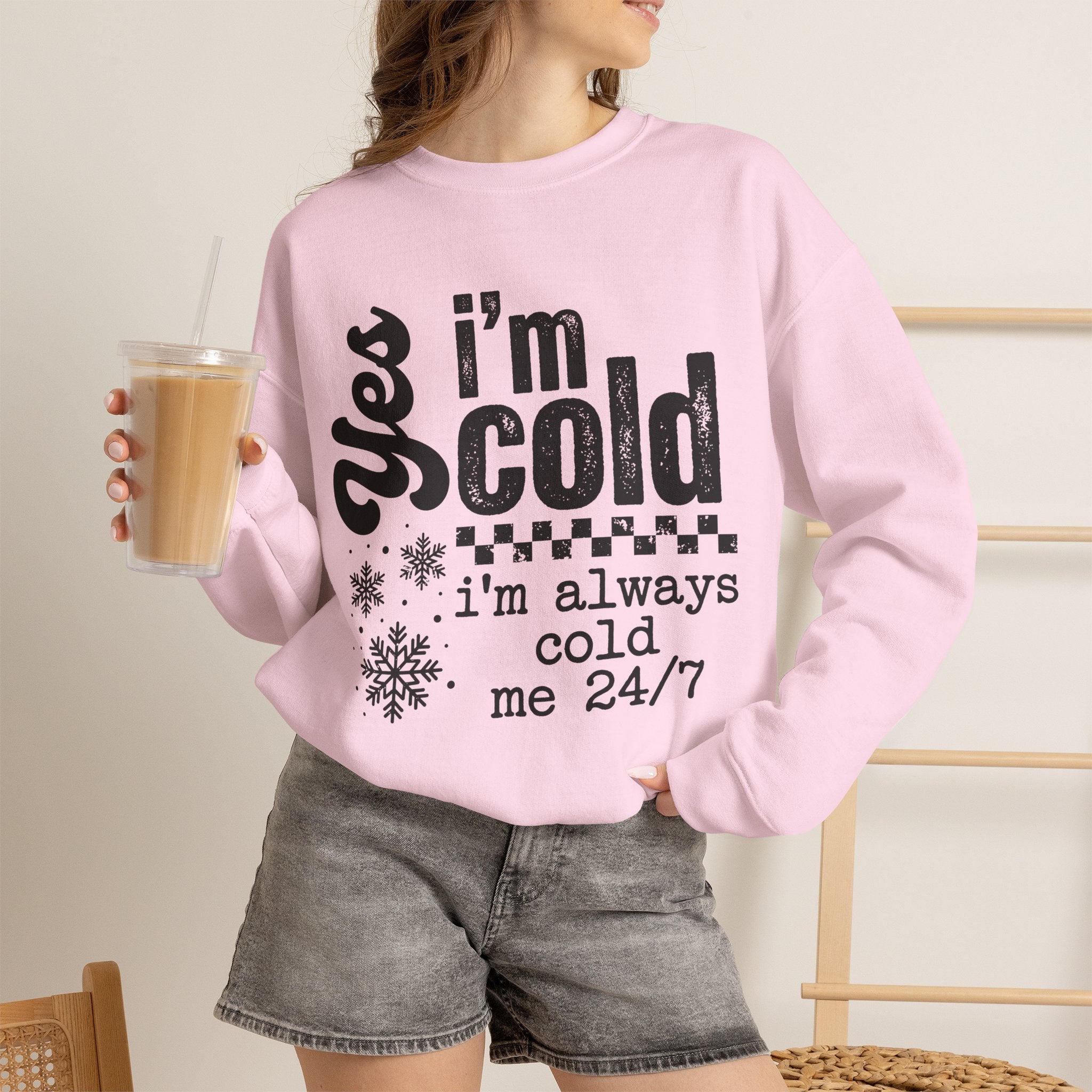 Sweatshirt — "Yes I’m Cold" Cozy Graphic Crewneck