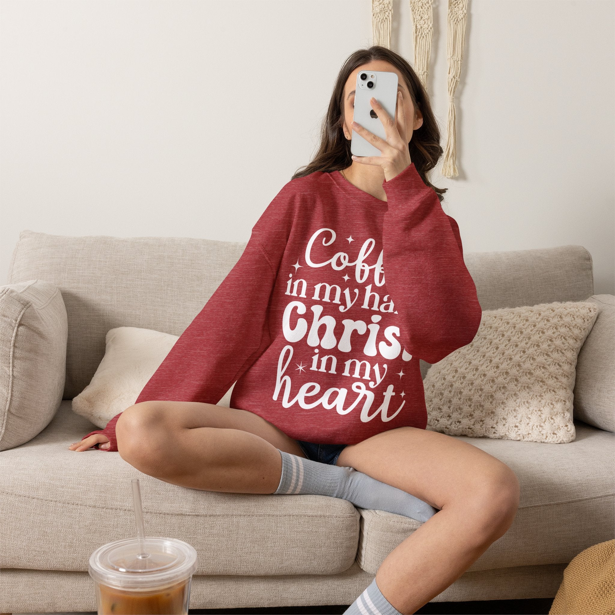 Coffee in My Hand Christ in My Heart Sweatshirt