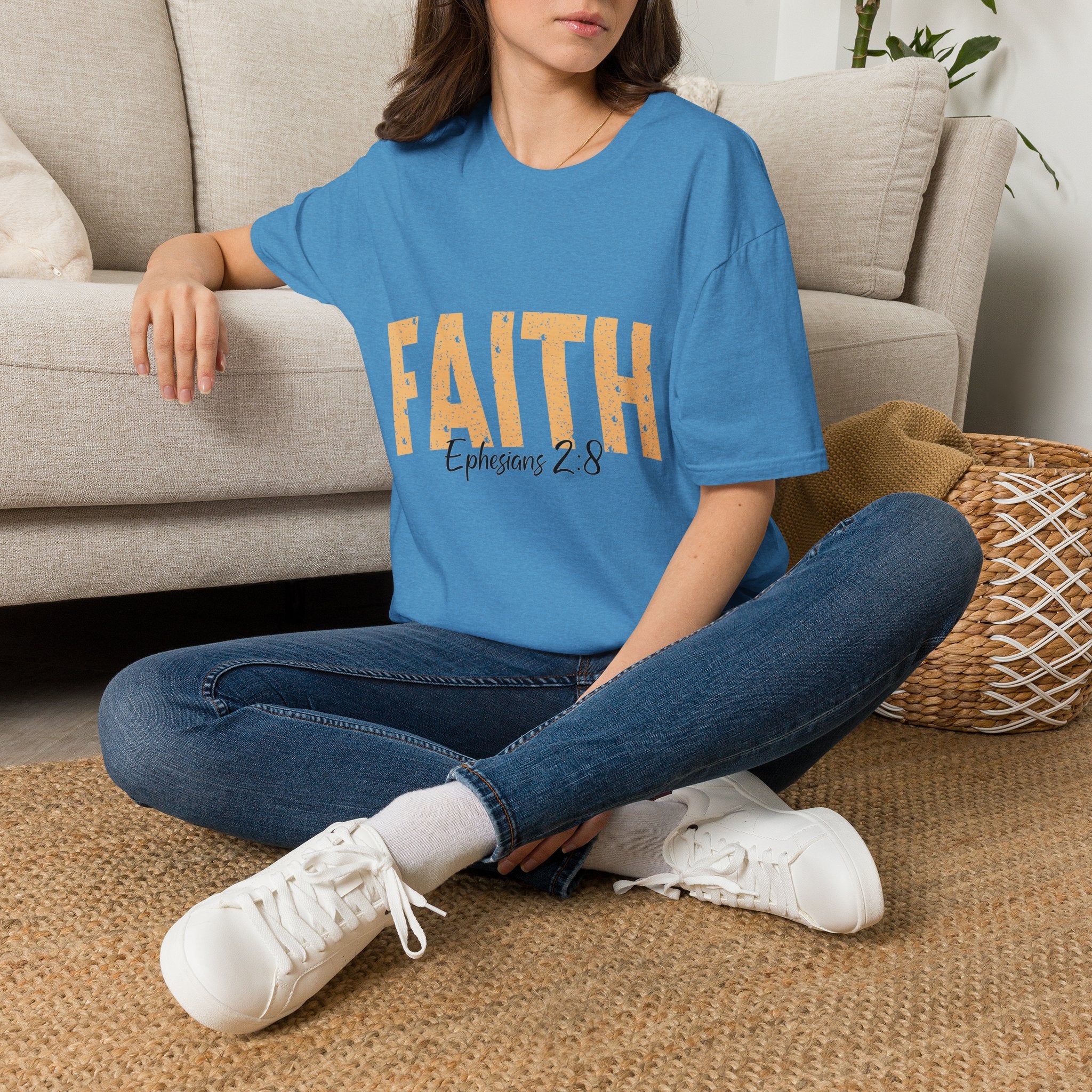 "FAITH" Bible Verse T-Shirt (Ephesians 2:8) Inspirational Christian Tee