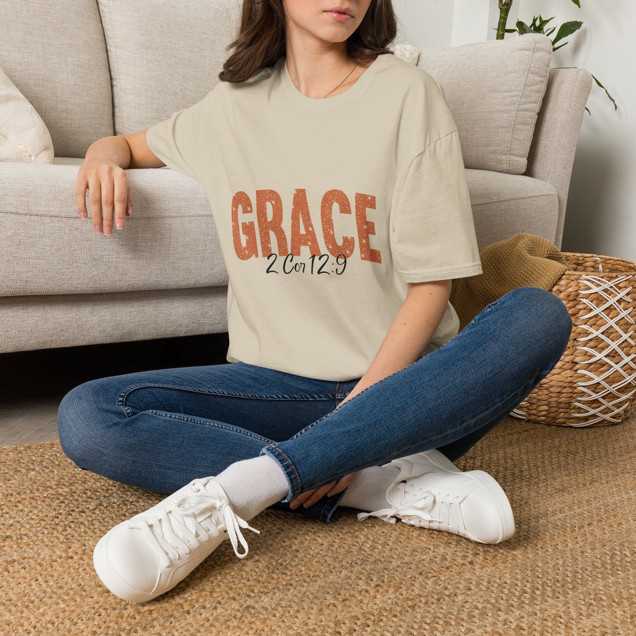 "GRACE" Bible Verse T-shirt (2 Cor 12:9) Inspirational Christian Tee