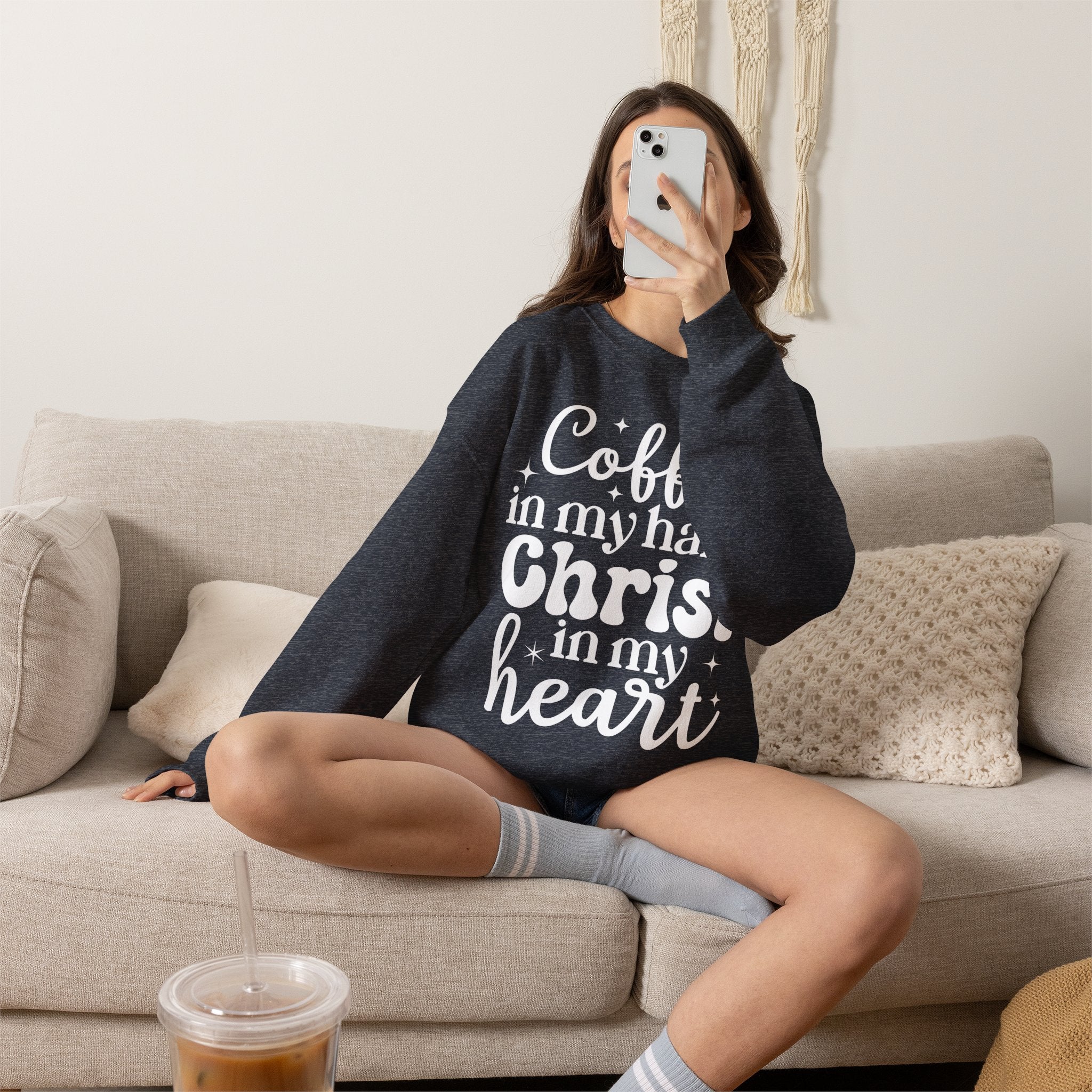 Coffee in My Hand Christ in My Heart Sweatshirt