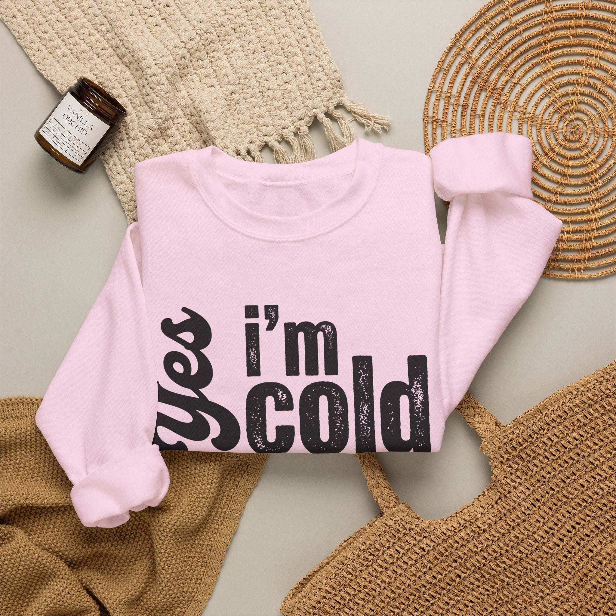 Sweatshirt — "Yes I’m Cold" Cozy Graphic Crewneck