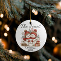 Snowman Family Christmas Ornament | Ceramic Holiday Decoration