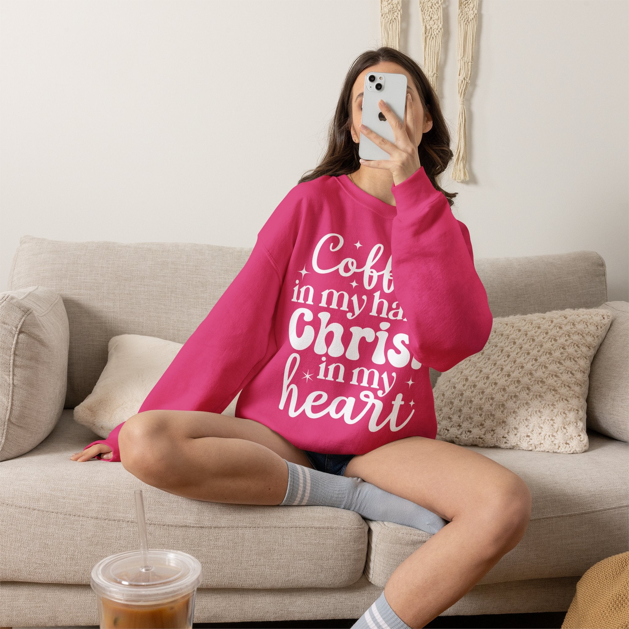 Coffee in My Hand Christ in My Heart Sweatshirt