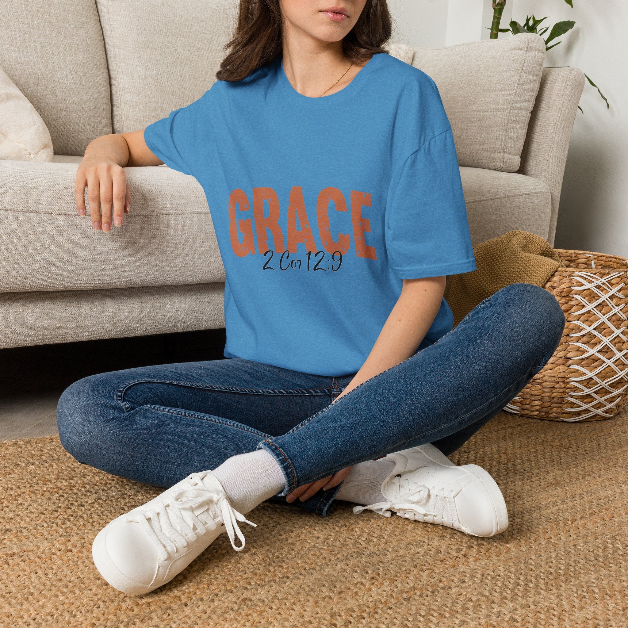 "GRACE" Bible Verse T-shirt (2 Cor 12:9) Inspirational Christian Tee