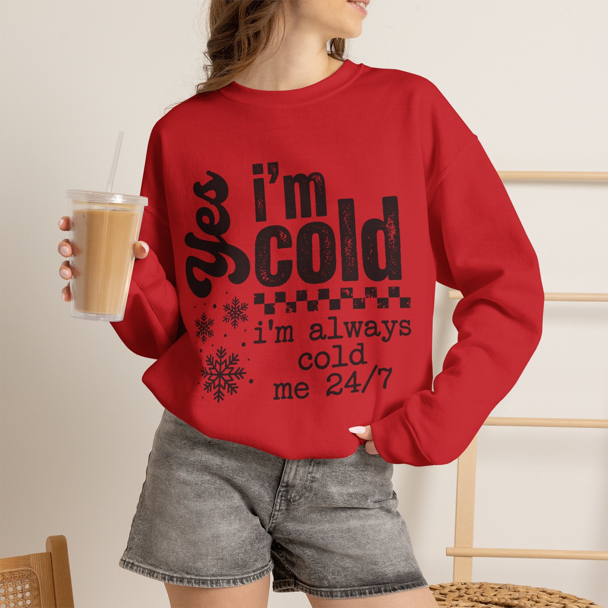 Sweatshirt — "Yes I’m Cold" Cozy Graphic Crewneck