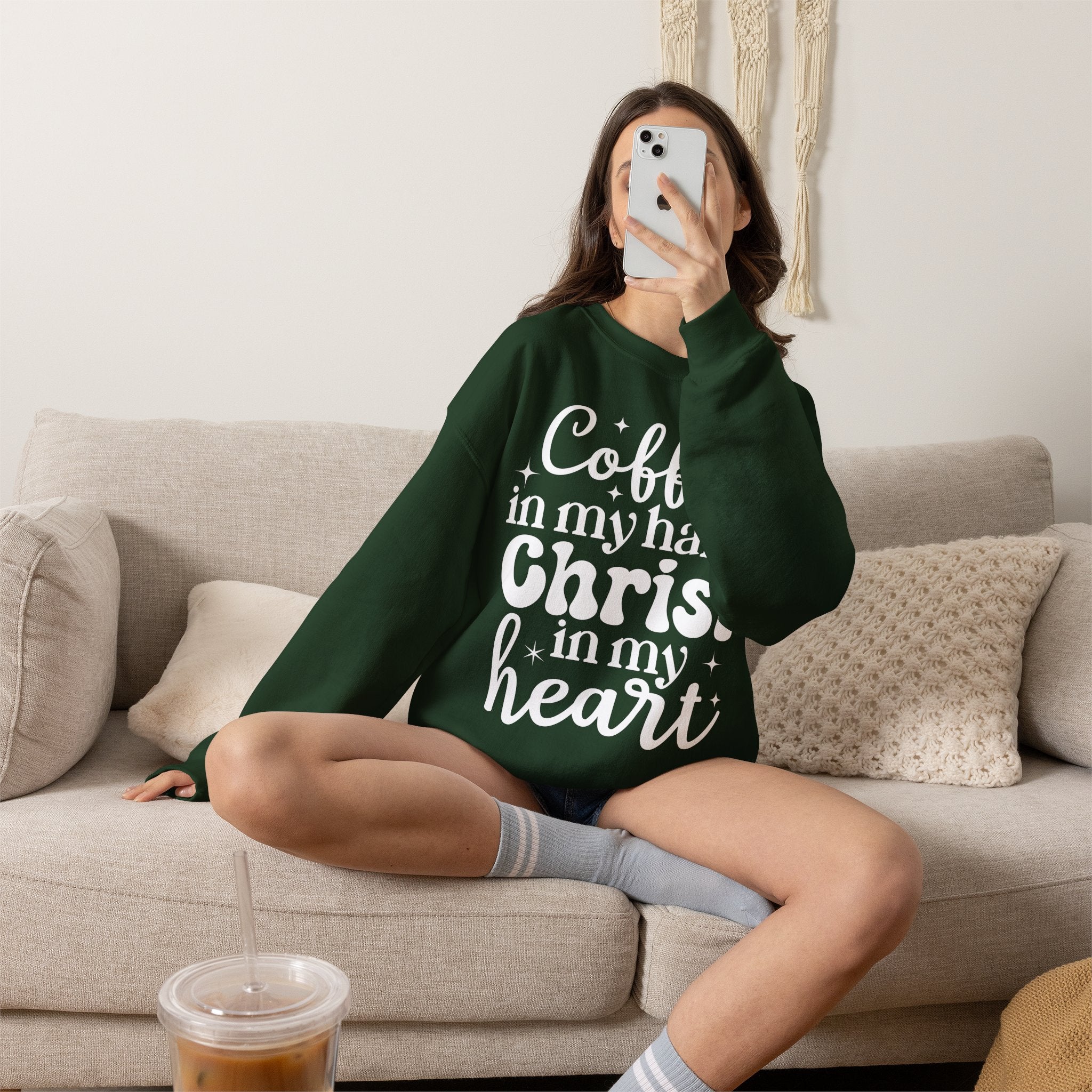 Coffee in My Hand Christ in My Heart Sweatshirt