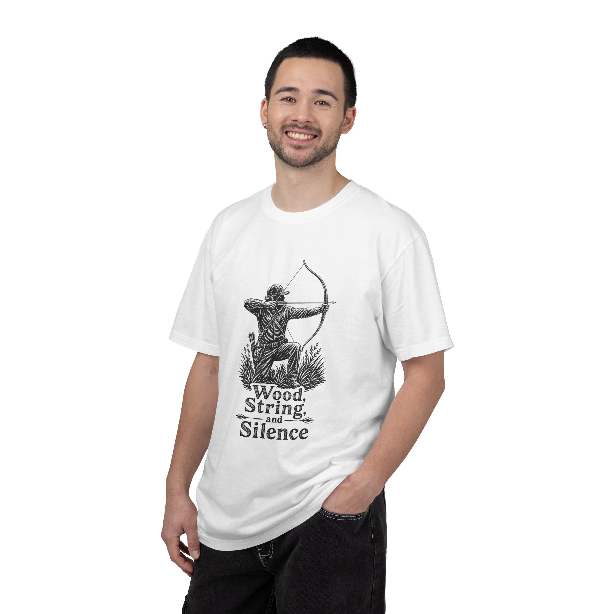 Comfort Colors® Archer Graphic T-Shirt — "Wood, String, and Silence" Vintage Archery Tee