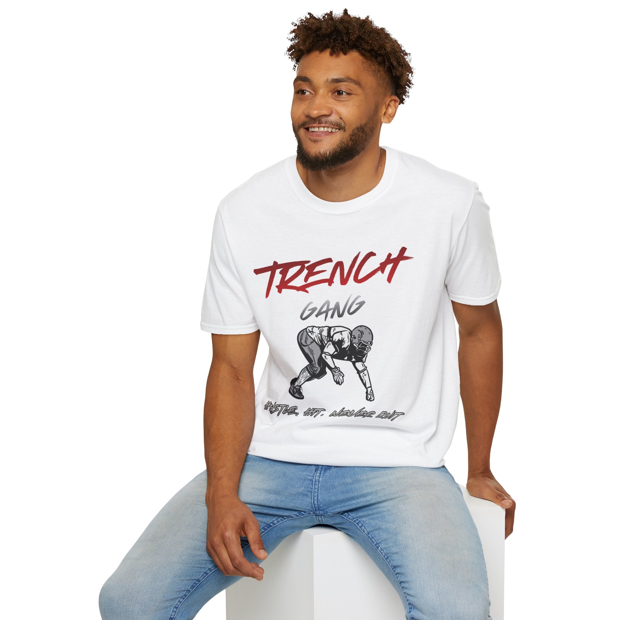 Trench Gang Football Tee — Vintage Graphic