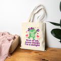 Tote Bag — "First of All, Jesus Thinks I'm a Delight" Cute Frog Christian Tote