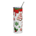 20oz Christmas Cookie Stainless Steel Tumbler — Holiday Gingerbread & Candy Cane Design