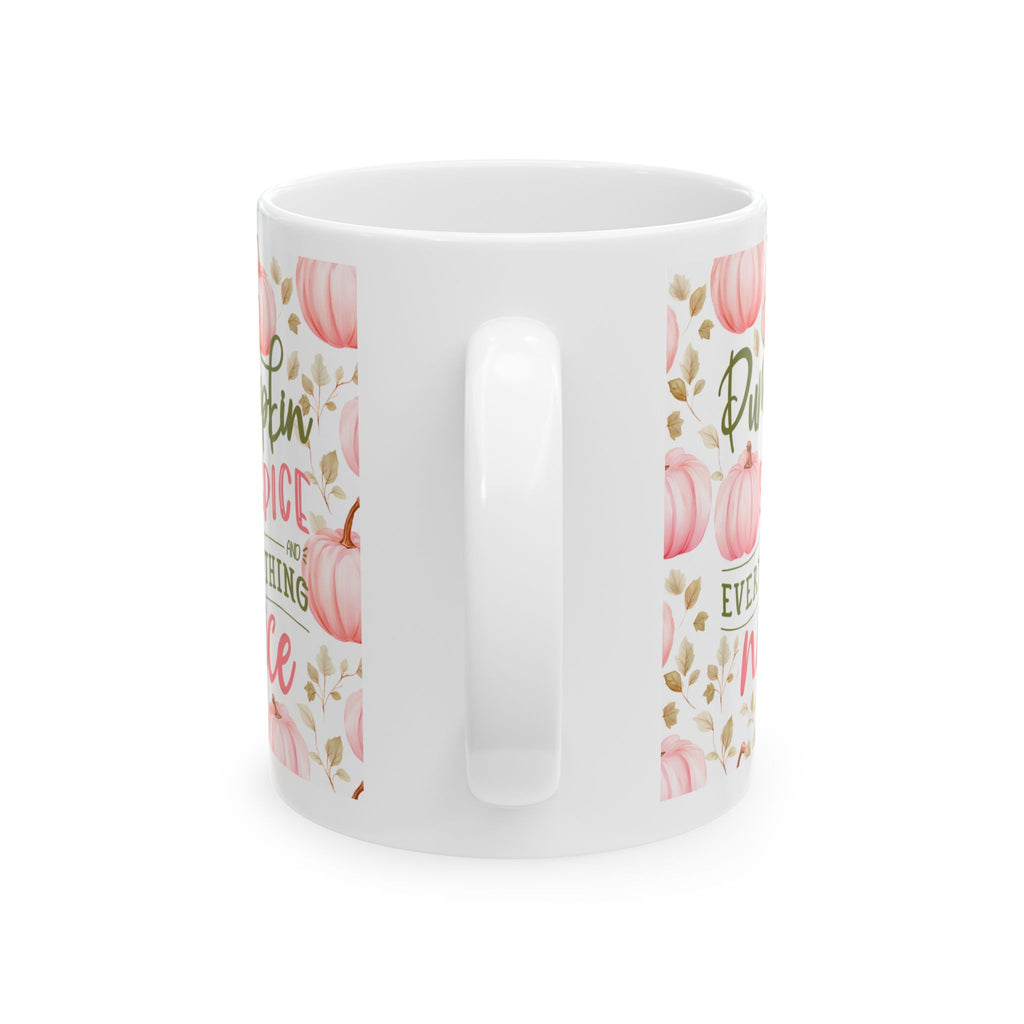 Pink Pumpkin Ceramic Mug — Autumn Floral Coffee Cup (11oz, 15oz)