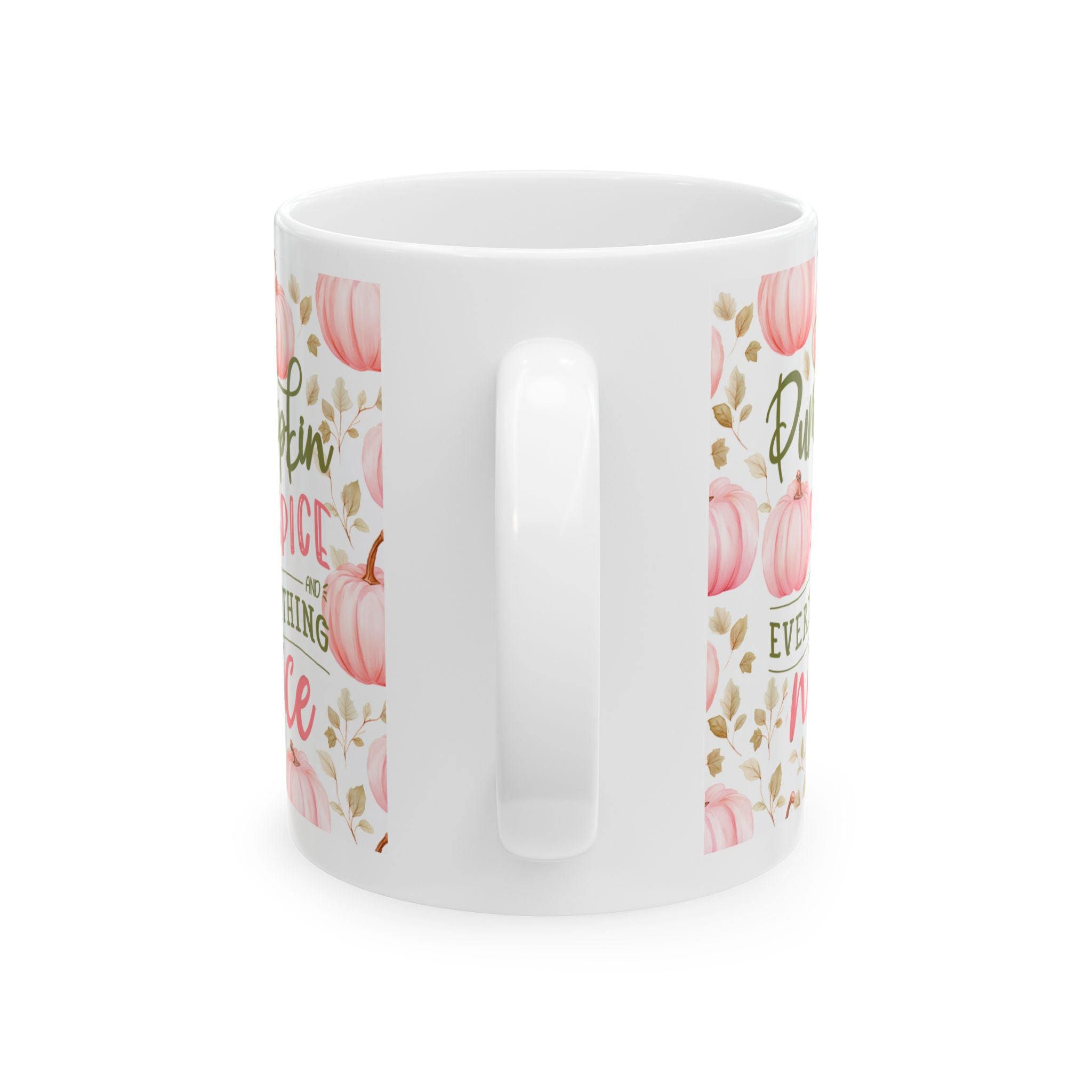 Pink Pumpkin Ceramic Mug — Autumn Floral Coffee Cup (11oz, 15oz)