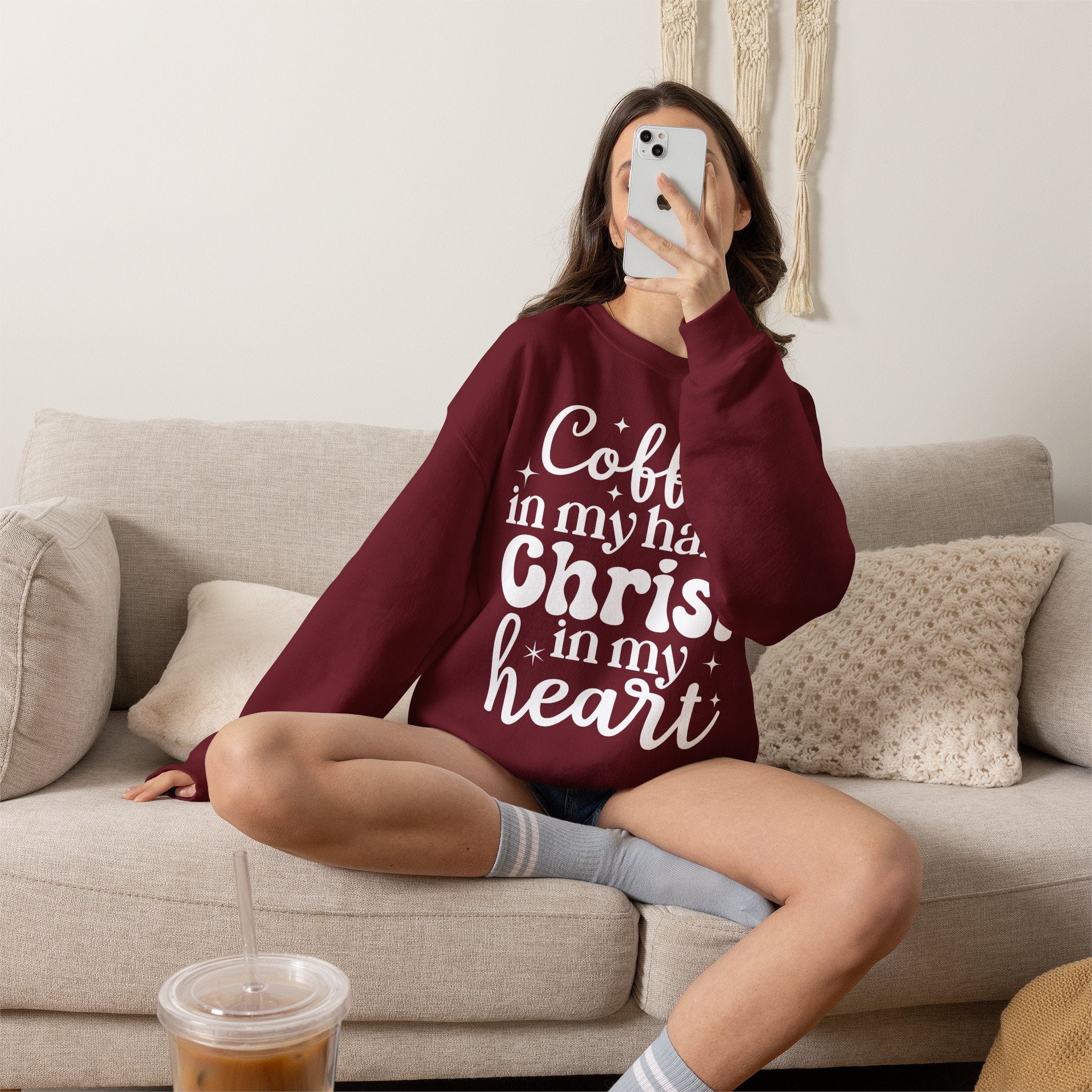 Coffee in My Hand Christ in My Heart Sweatshirt