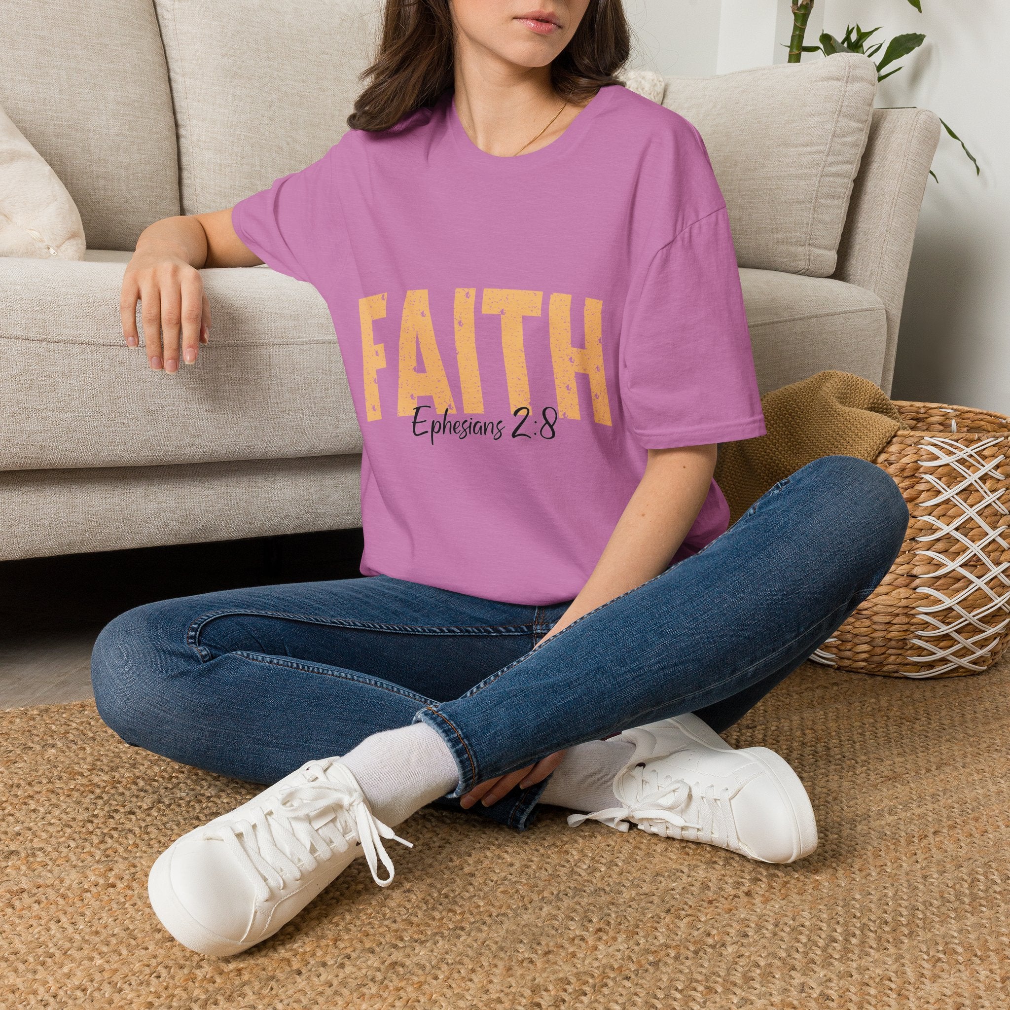 "FAITH" Bible Verse T-Shirt (Ephesians 2:8) Inspirational Christian Tee