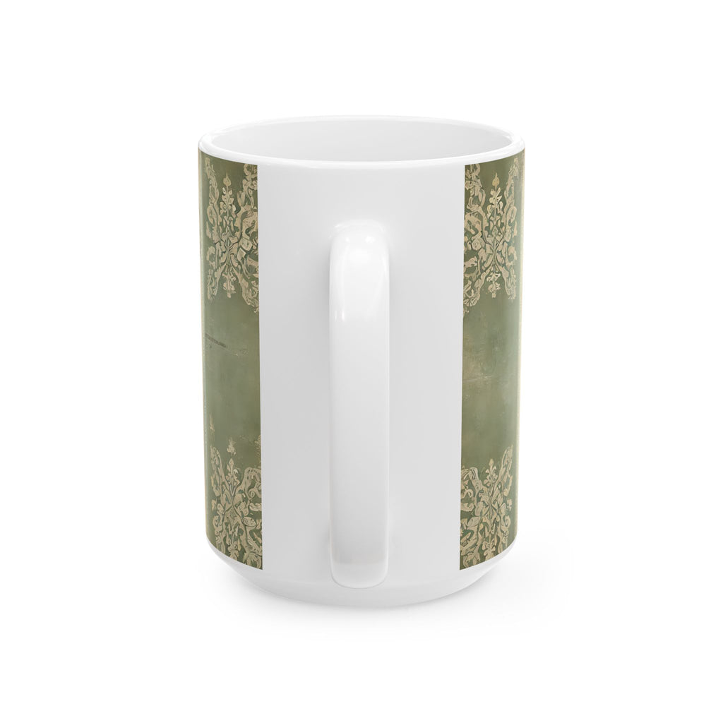 Vintage Floral Ceramic Mug — Antique Rose Tea Coffee Cup (11oz & 15oz)