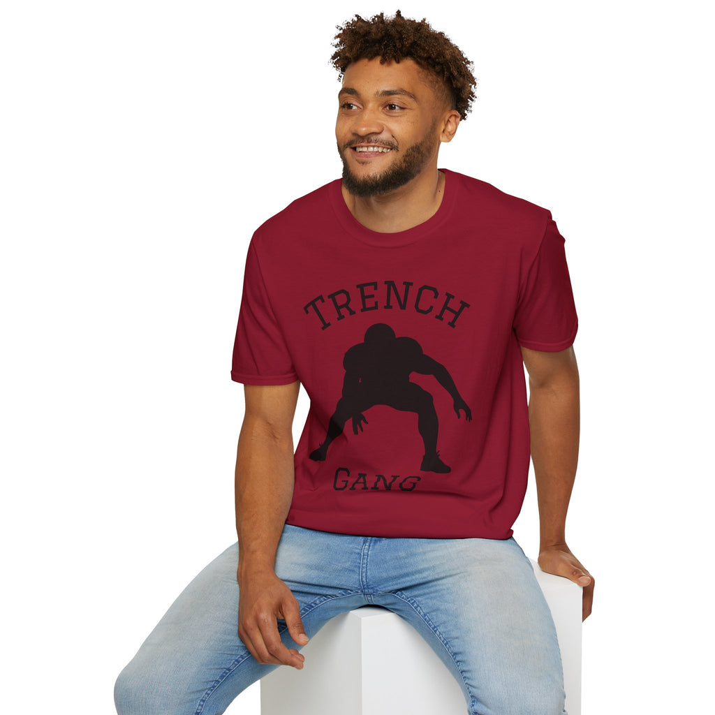 Football Lineman Tee — Retro Trench 3‑Point Stance Tee