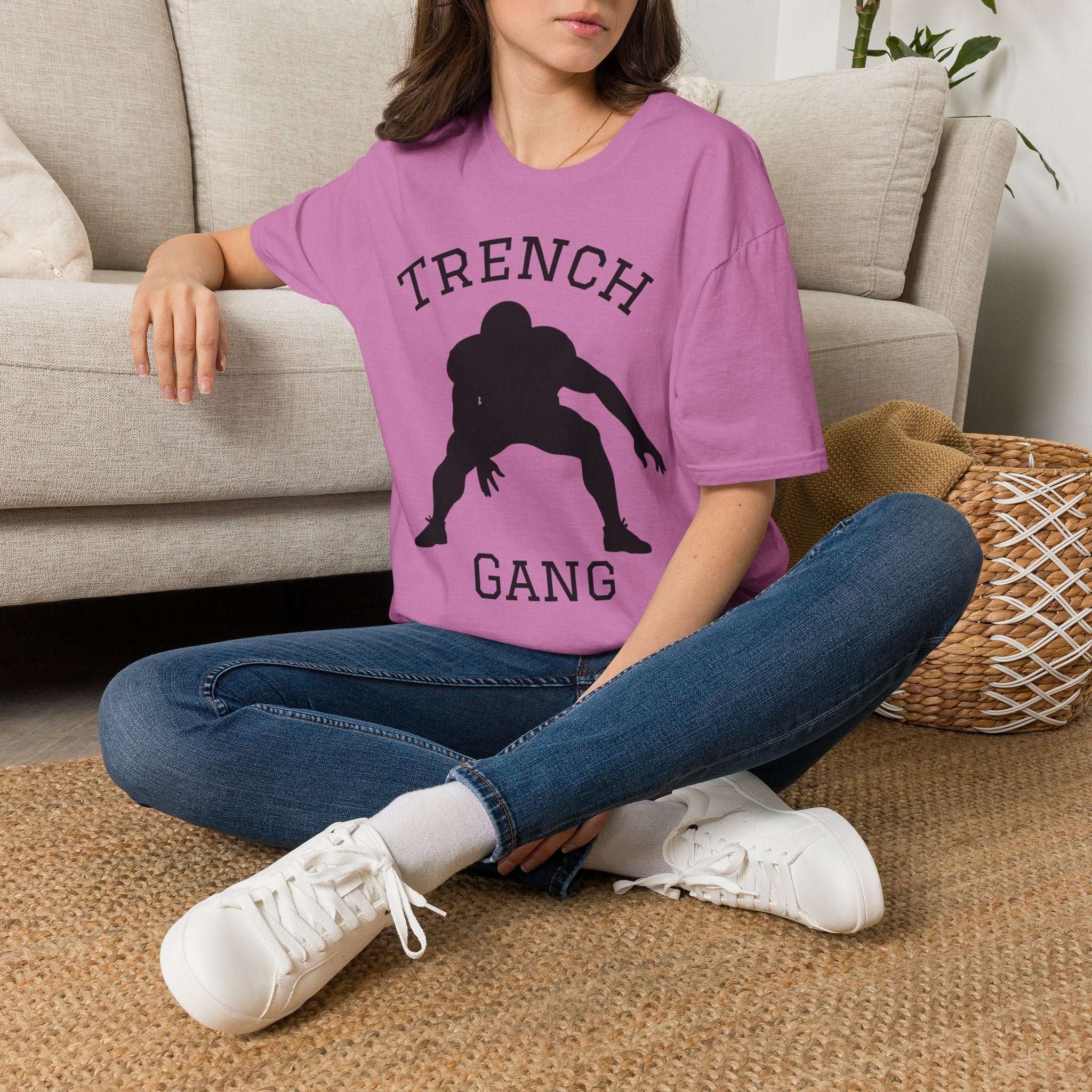 Football Lineman Tee — Retro Trench 3‑Point Stance Tee