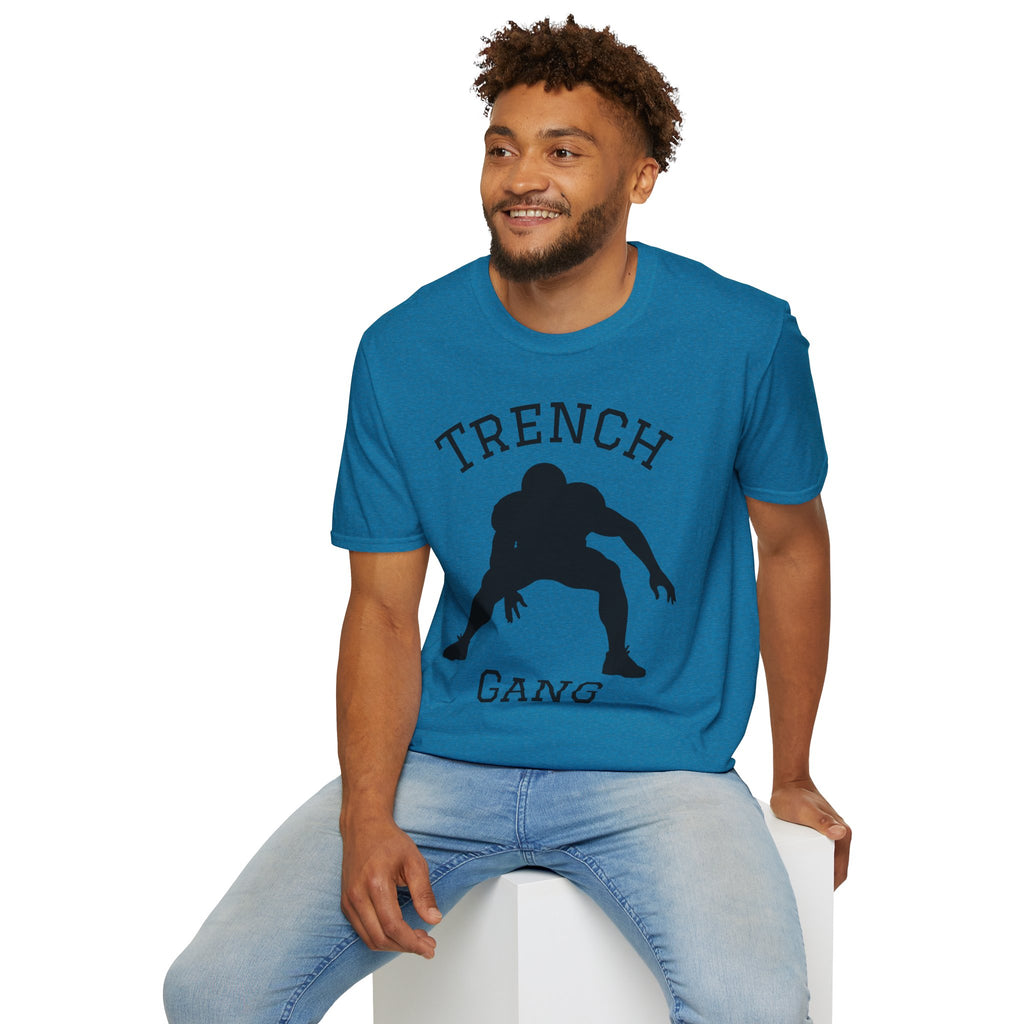Football Lineman Tee — Retro Trench 3‑Point Stance Tee