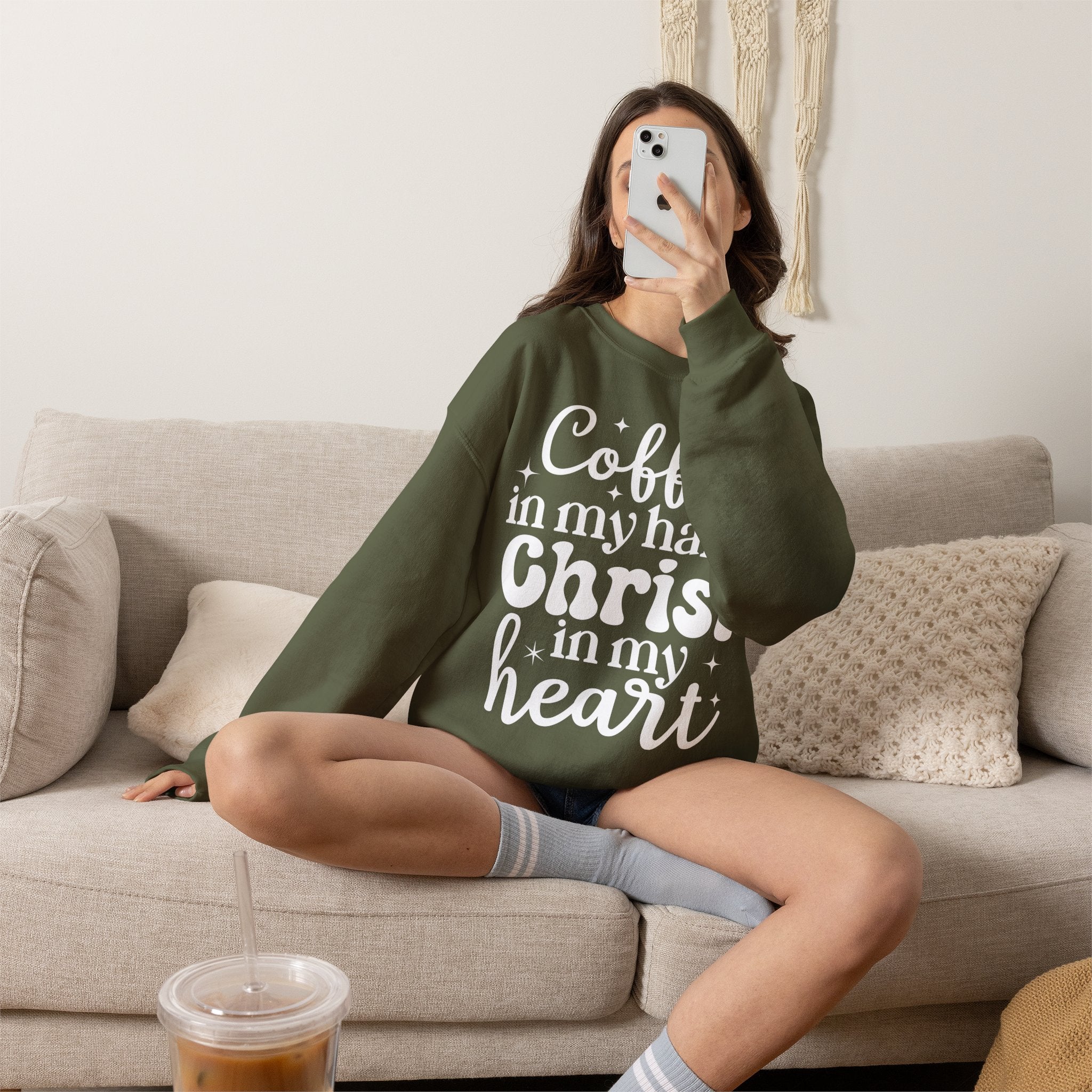 Coffee in My Hand Christ in My Heart Sweatshirt