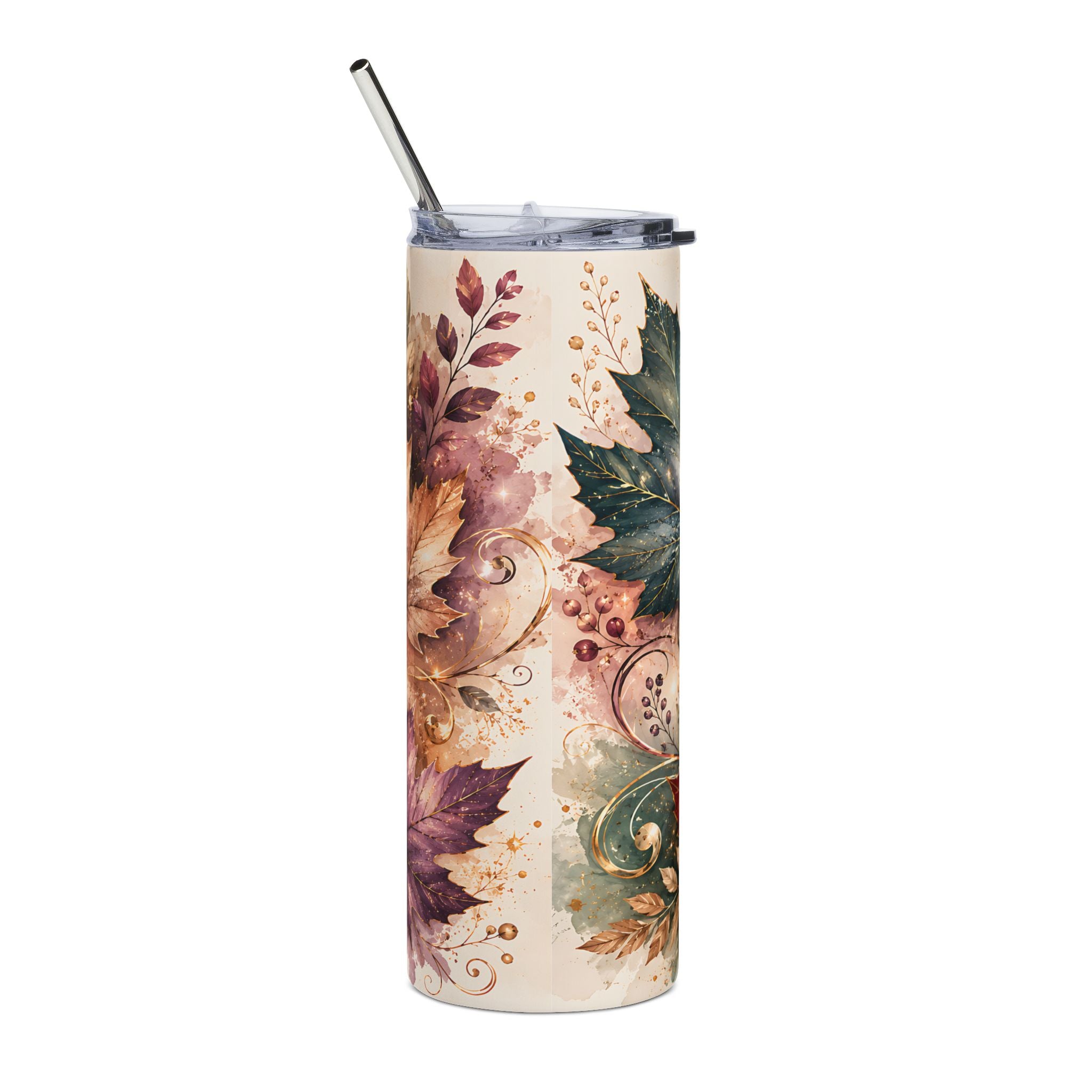 Autumn Watercolor Leaves Stainless Steel Tumbler | 20oz