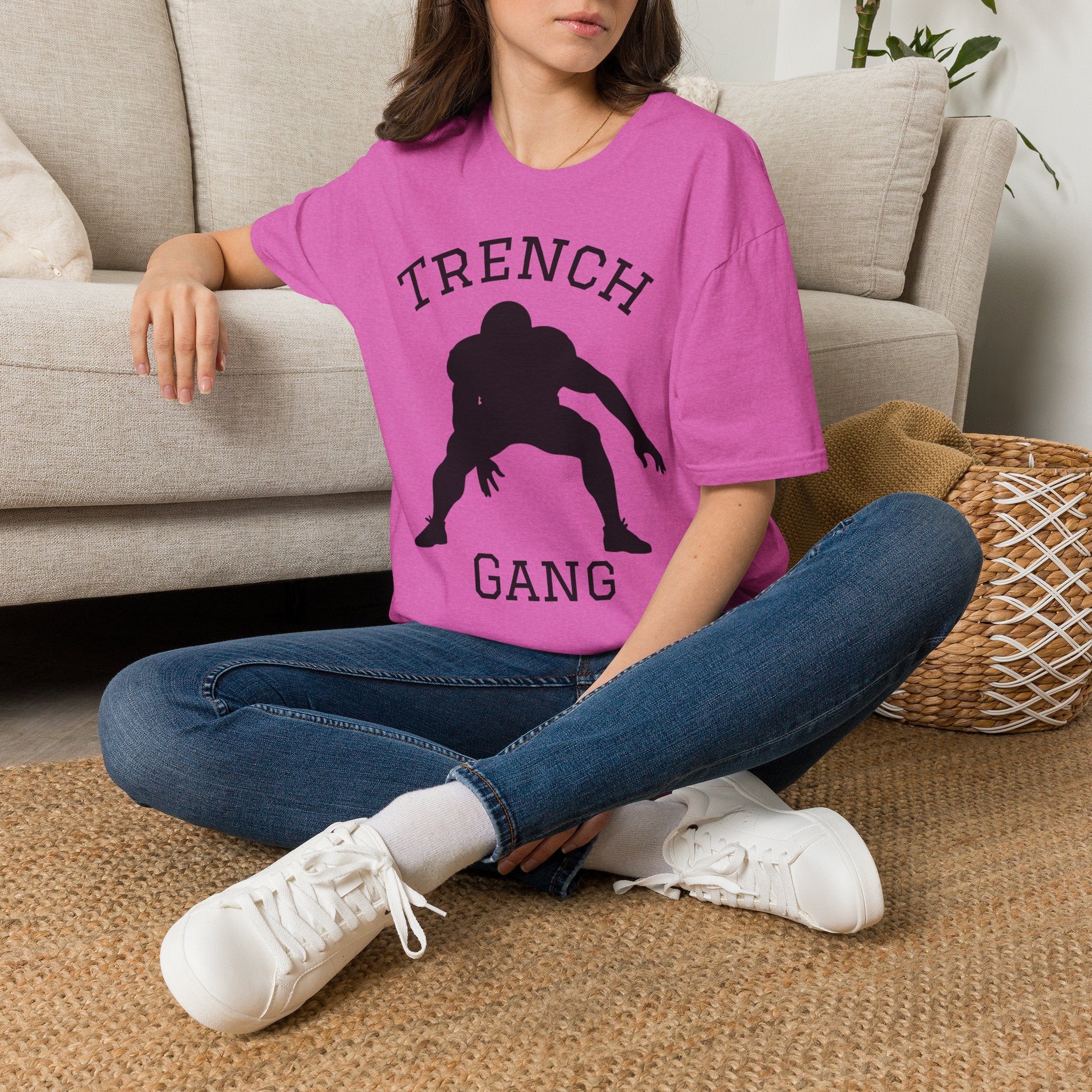 Football Lineman Tee — Retro Trench 3‑Point Stance Tee