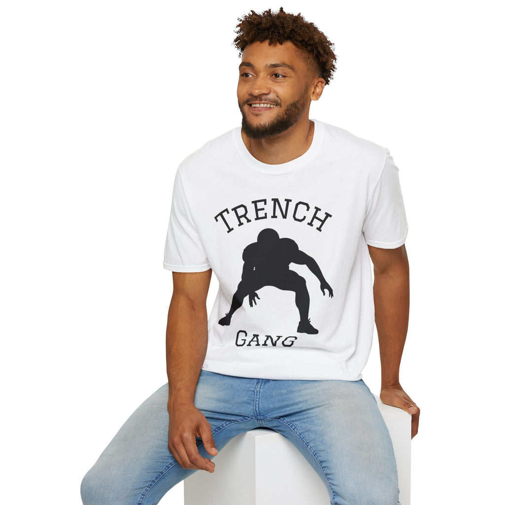 Football Lineman Tee — Retro Trench 3‑Point Stance Tee