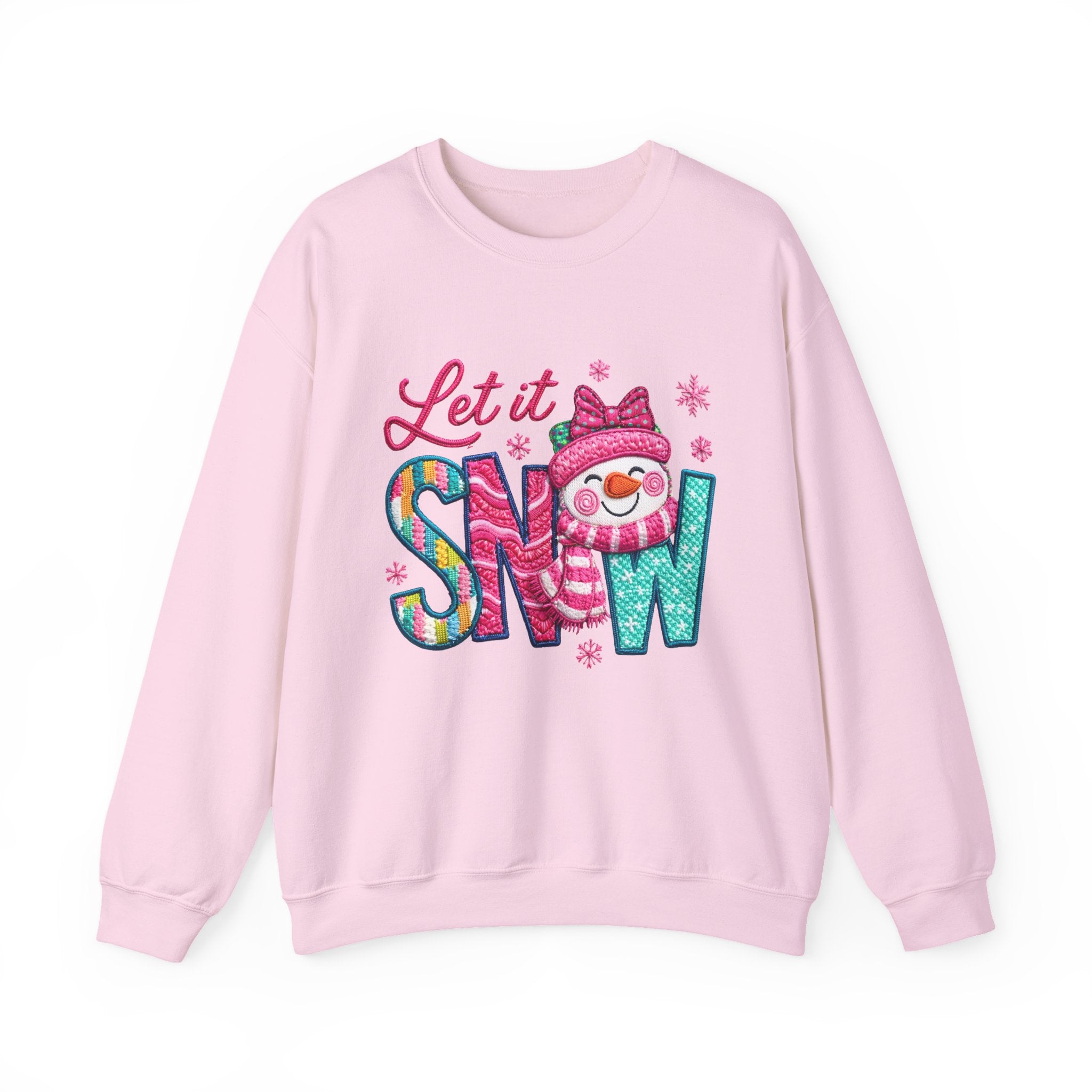 Let It Snow Crewneck Sweatshirt — Cute Snowman Winter Holiday Pullover
