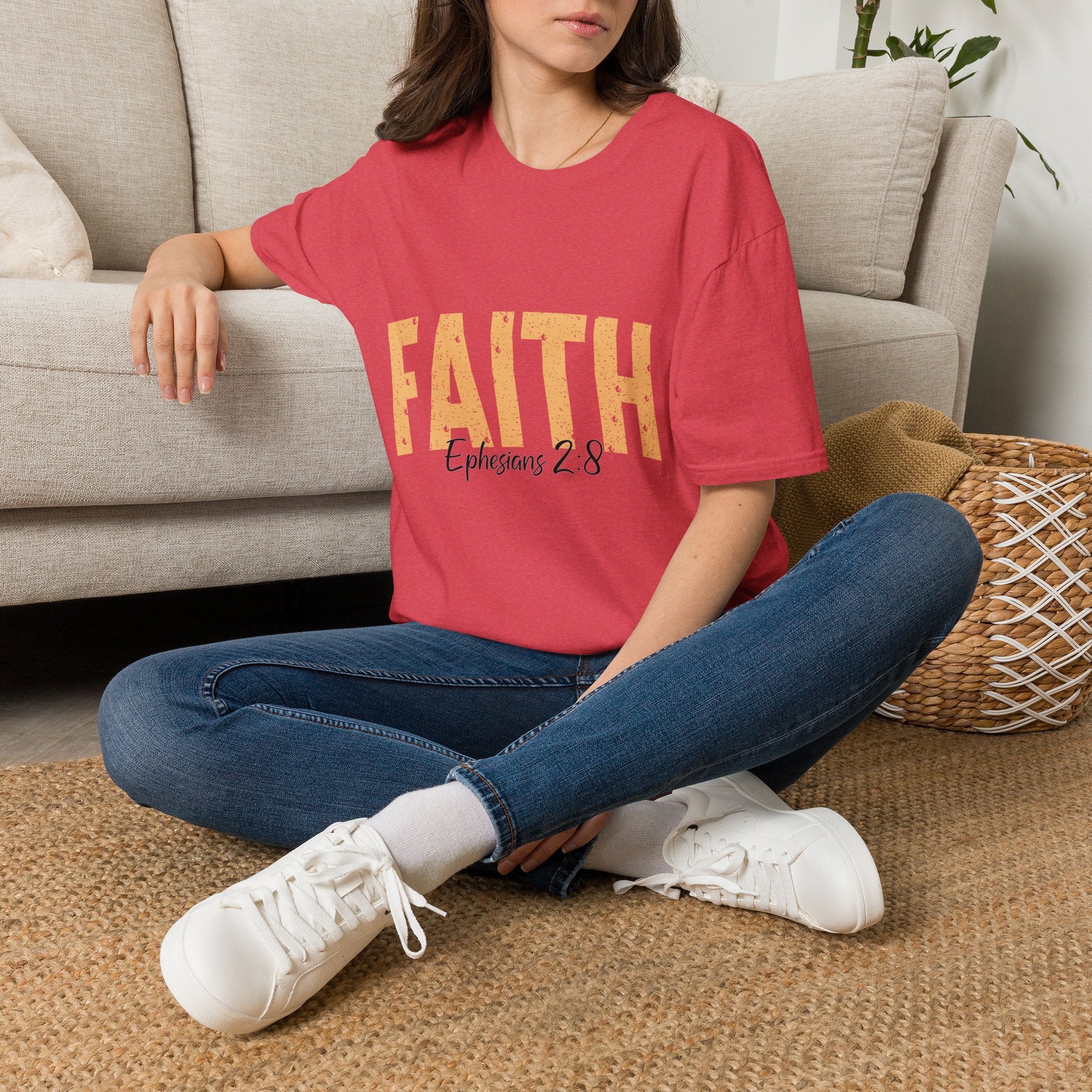 "FAITH" Bible Verse T-Shirt (Ephesians 2:8) Inspirational Christian Tee
