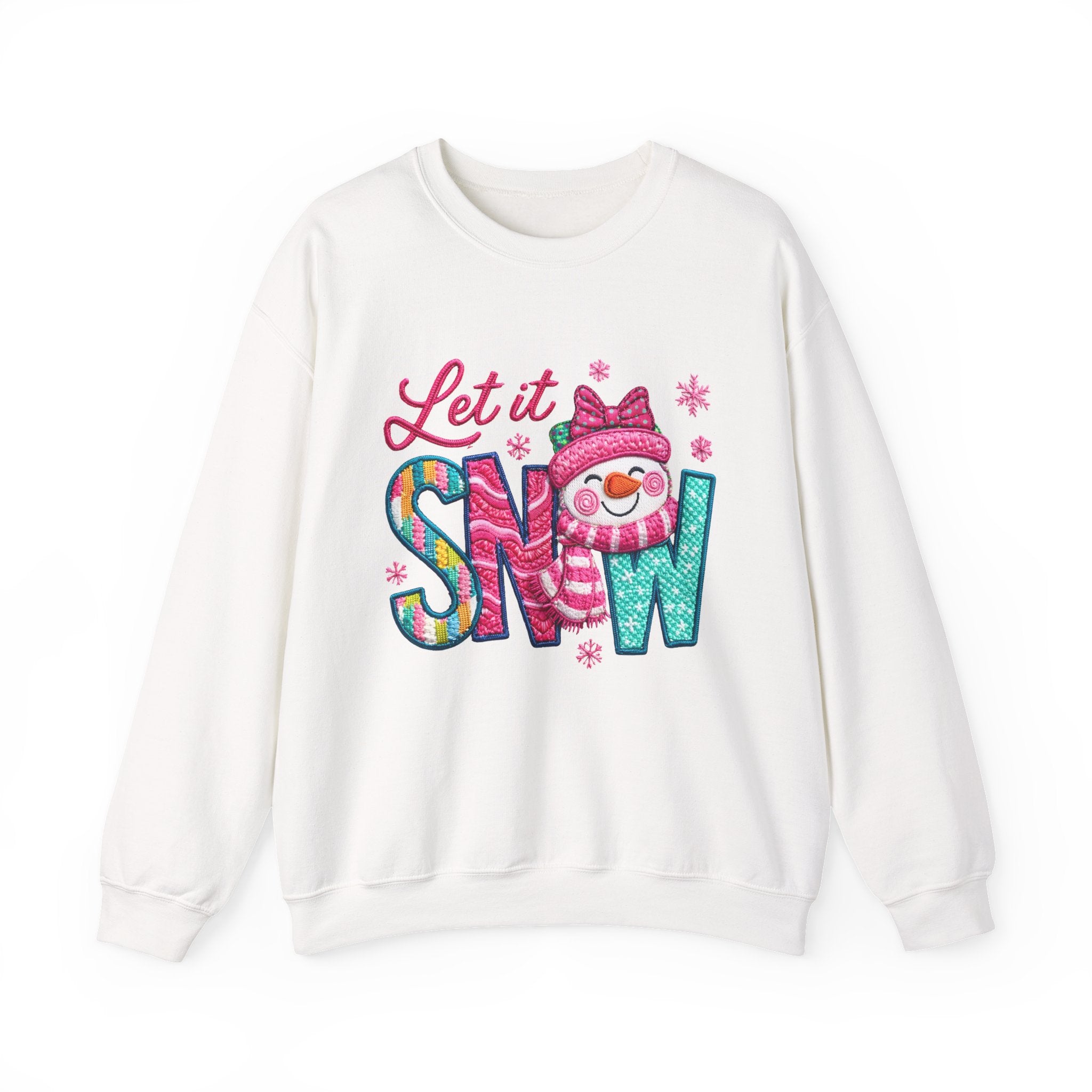 Let It Snow Crewneck Sweatshirt — Cute Snowman Winter Holiday Pullover