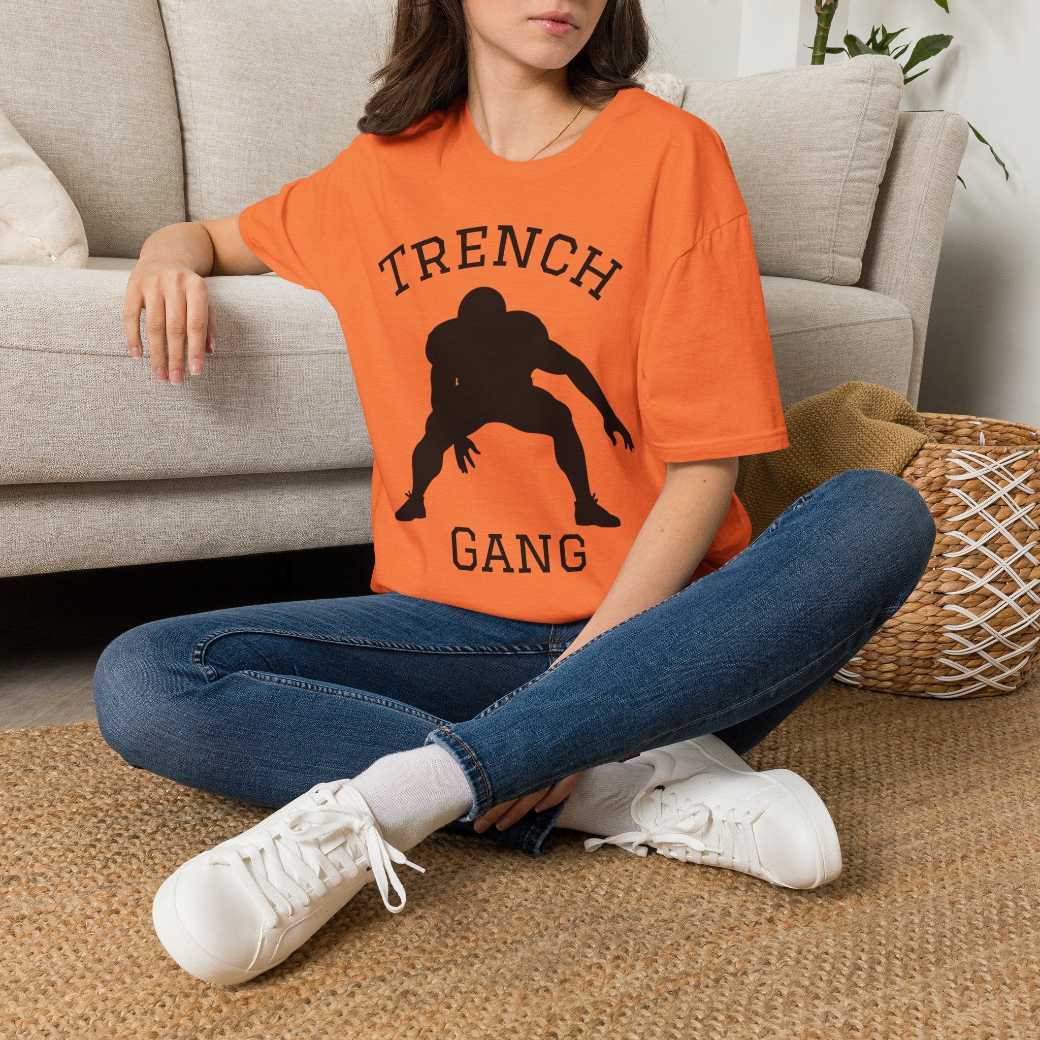 Football Lineman Tee — Retro Trench 3‑Point Stance Tee