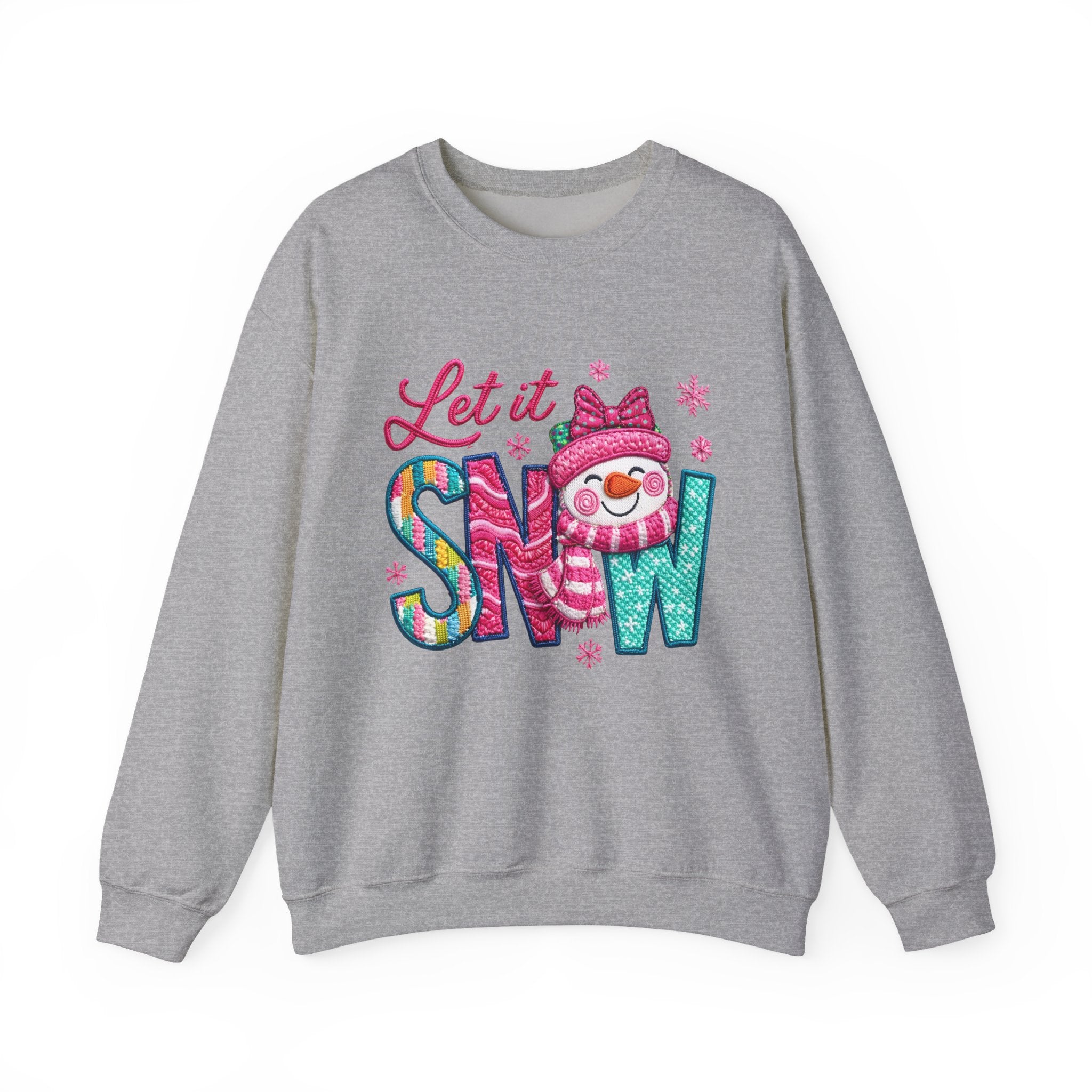 Let It Snow Crewneck Sweatshirt — Cute Snowman Winter Holiday Pullover