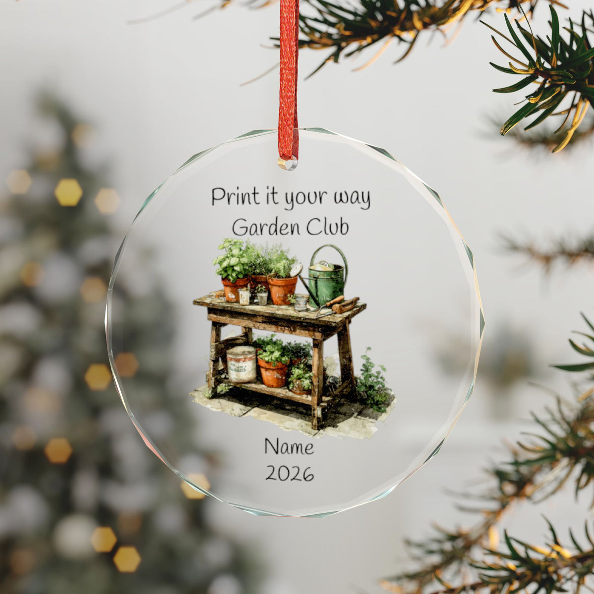 Garden Club Ornament | Personalized Club Name, Name & Year