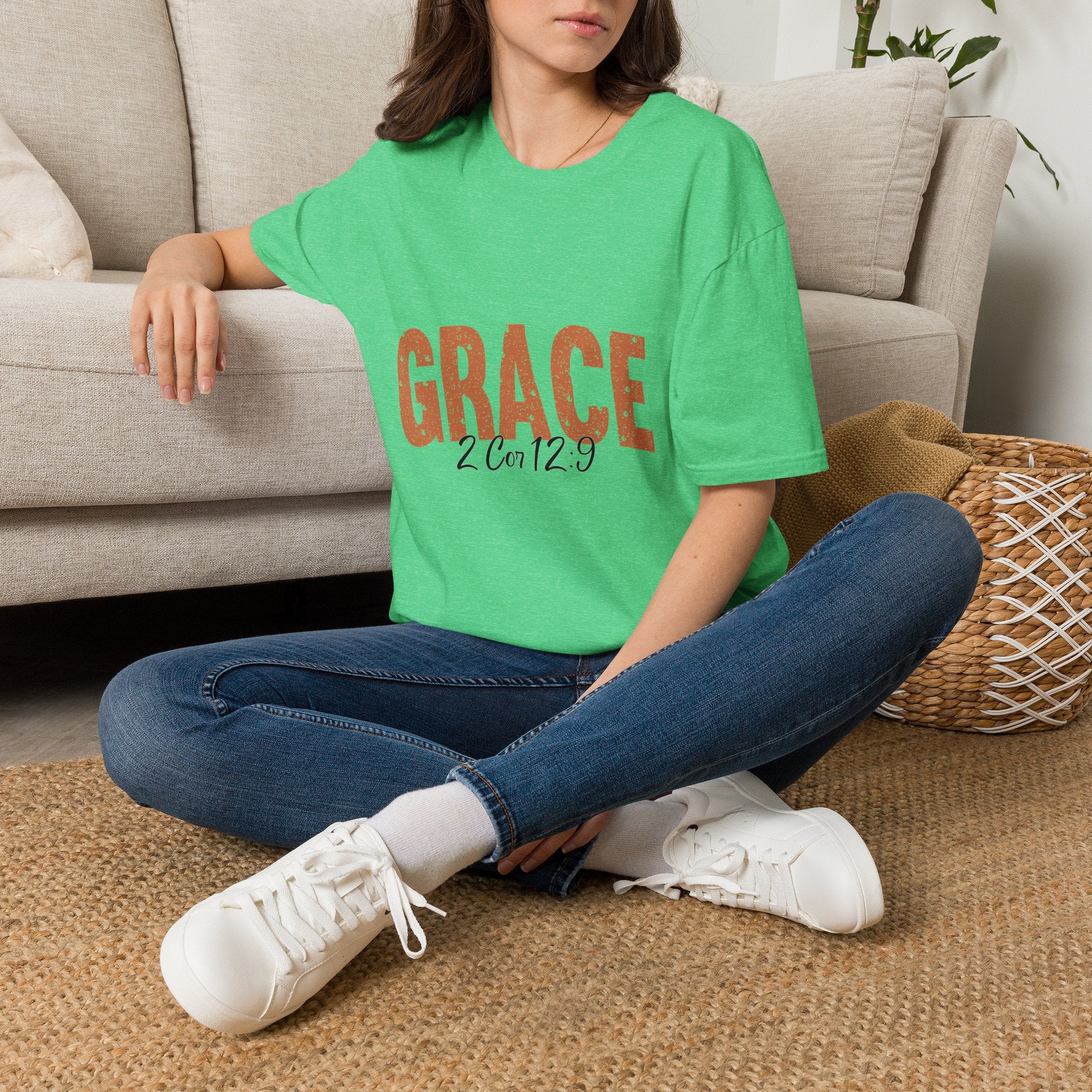 "GRACE" Bible Verse T-shirt (2 Cor 12:9) Inspirational Christian Tee