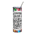 Christmas Lights Stainless Steel Tumbler — “My Favourite Color Is Christmas Lights” 20oz Holiday Travel Cup