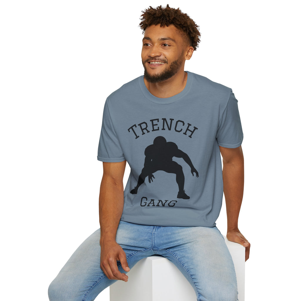Football Lineman Tee — Retro Trench 3‑Point Stance Tee