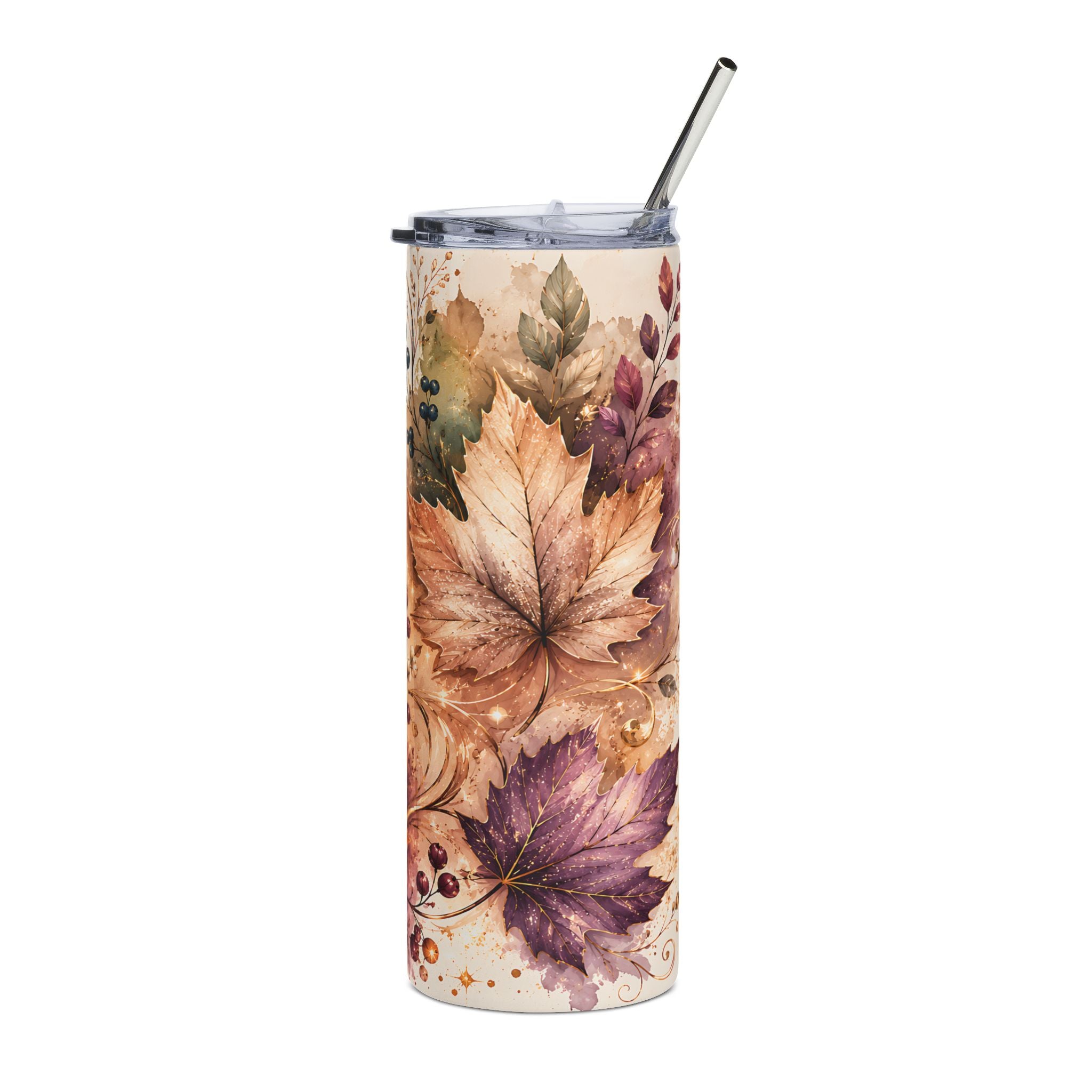 Autumn Watercolor Leaves Stainless Steel Tumbler | 20oz