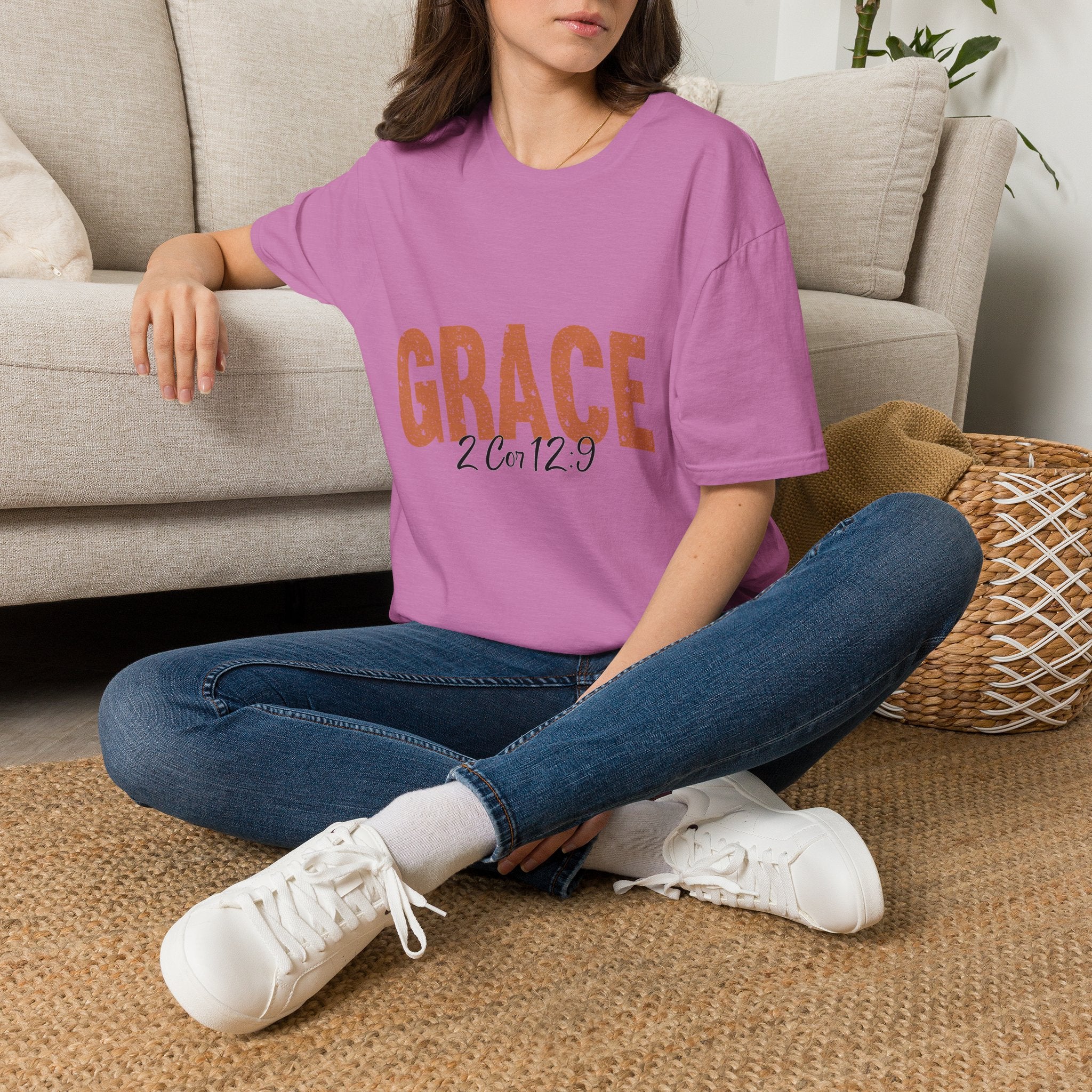 "GRACE" Bible Verse T-shirt (2 Cor 12:9) Inspirational Christian Tee