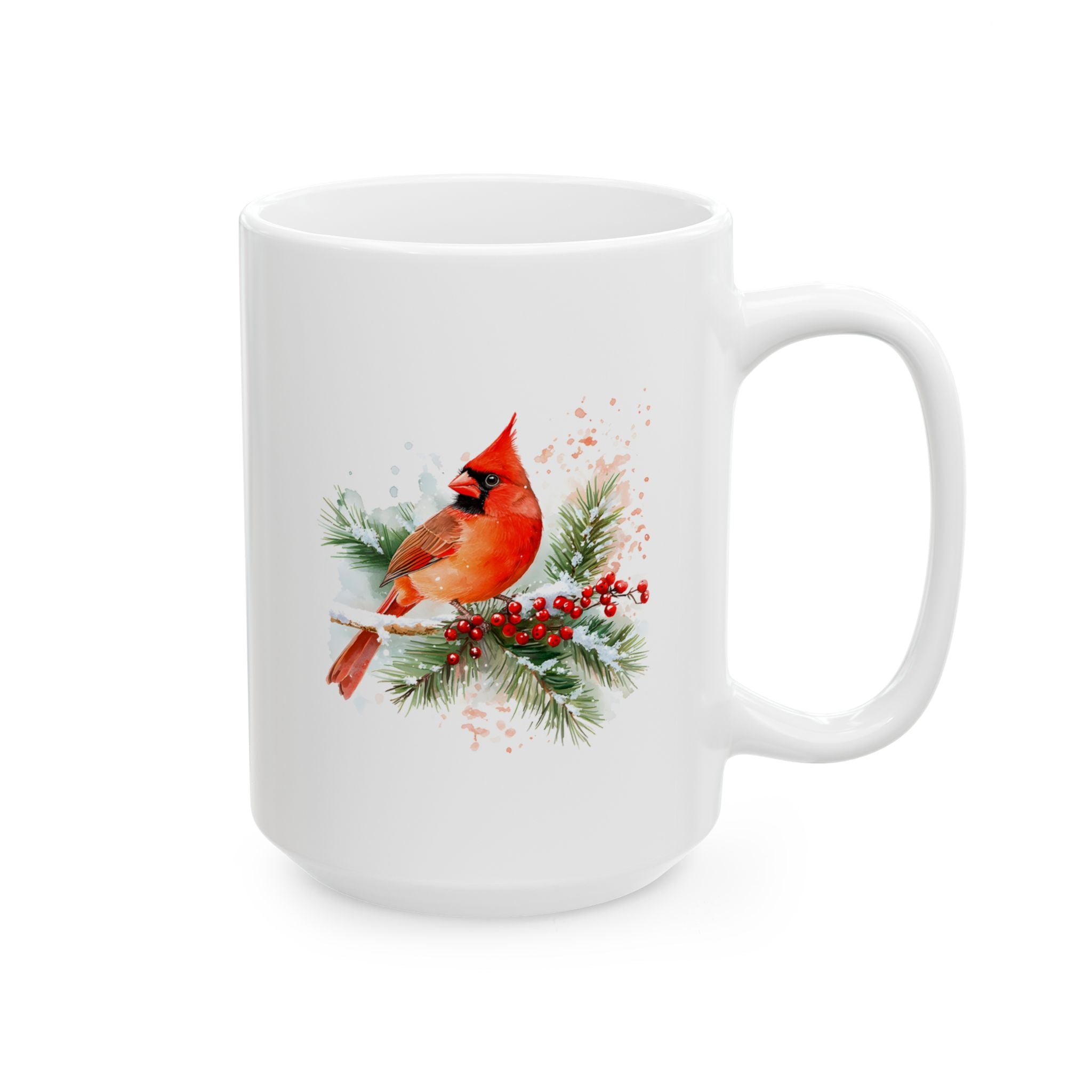 Holiday Pine & Ribbon Ceramic Mug — Festive Christmas Coffee Cup (11oz, 15oz)