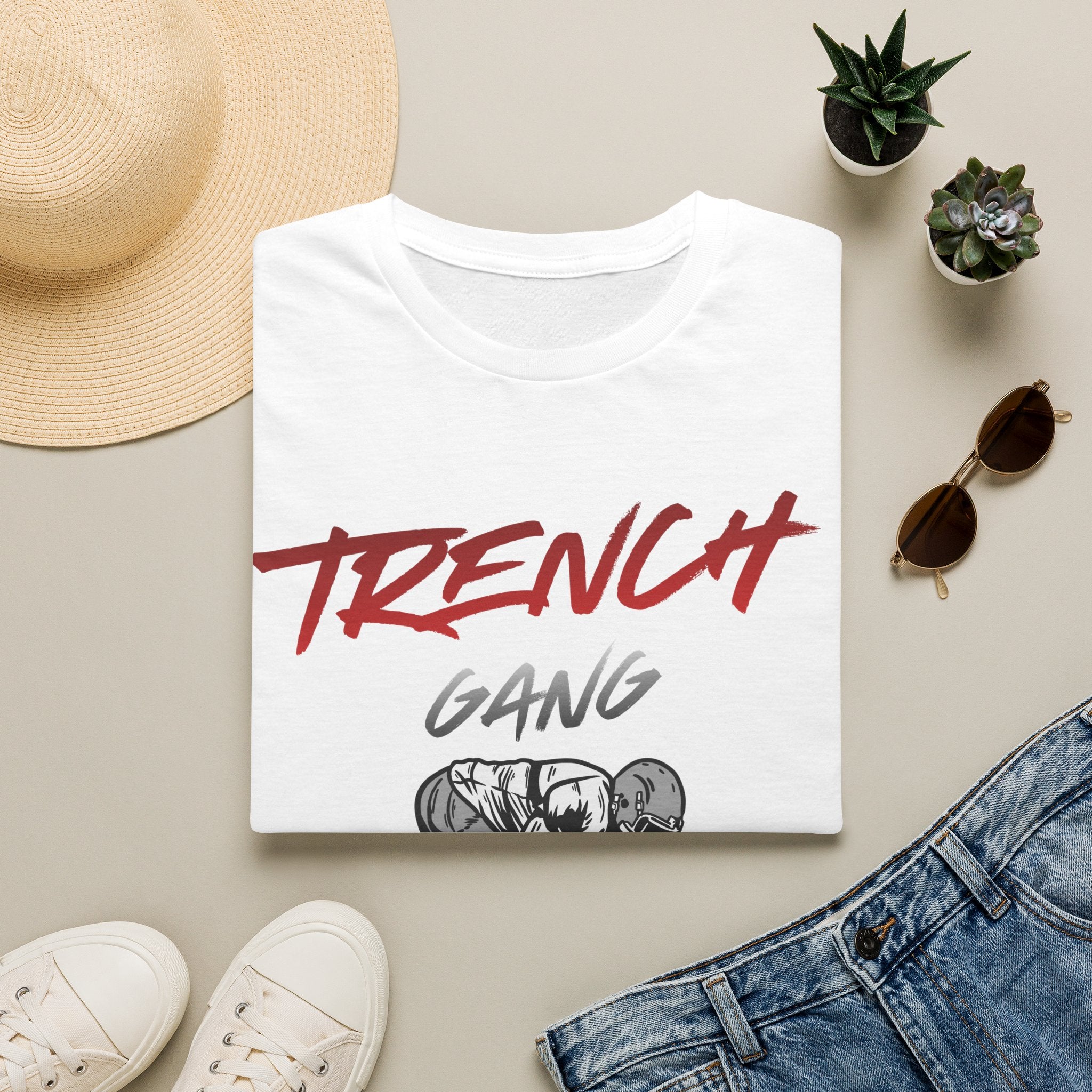 Trench Gang Football Tee — Vintage Graphic