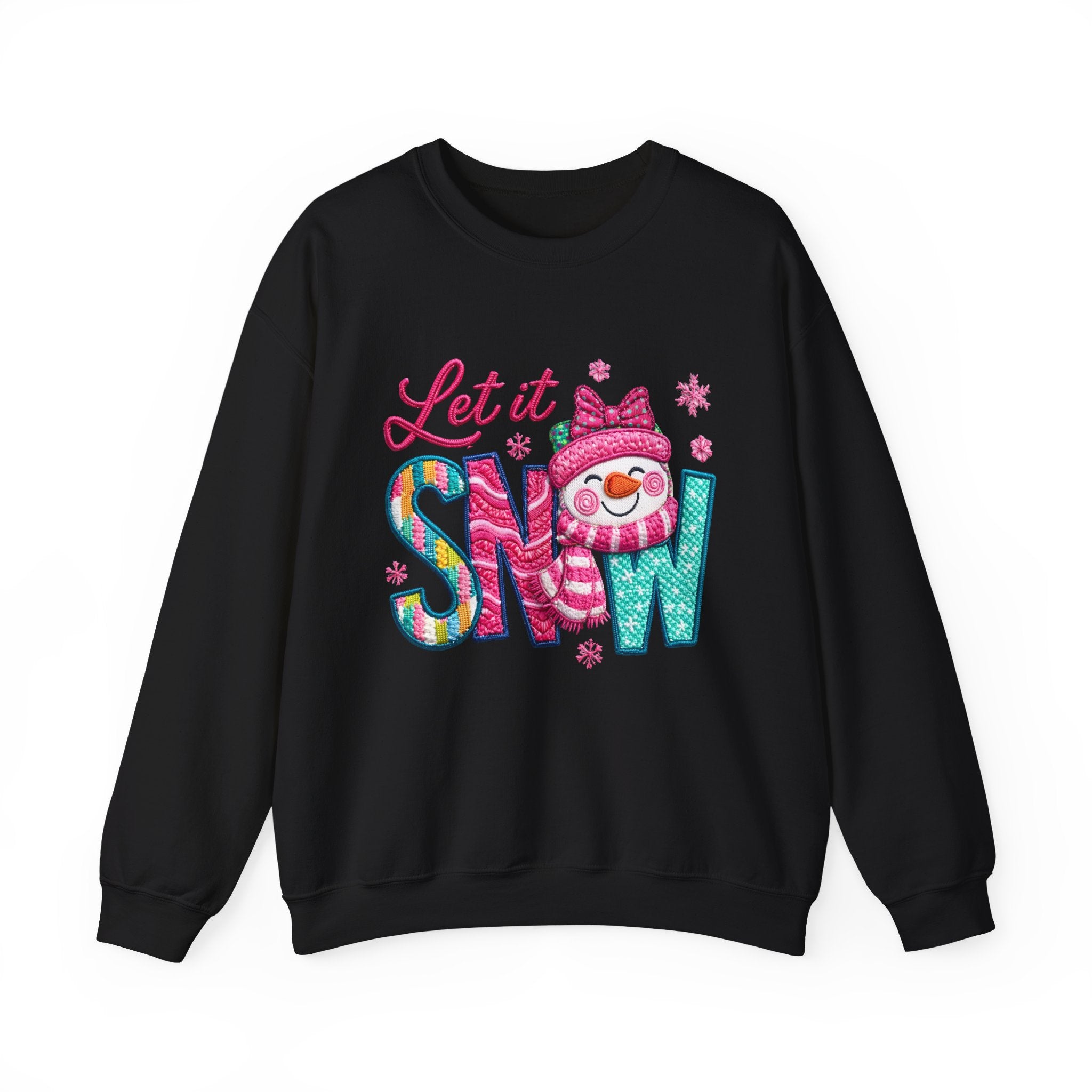Let It Snow Crewneck Sweatshirt — Cute Snowman Winter Holiday Pullover