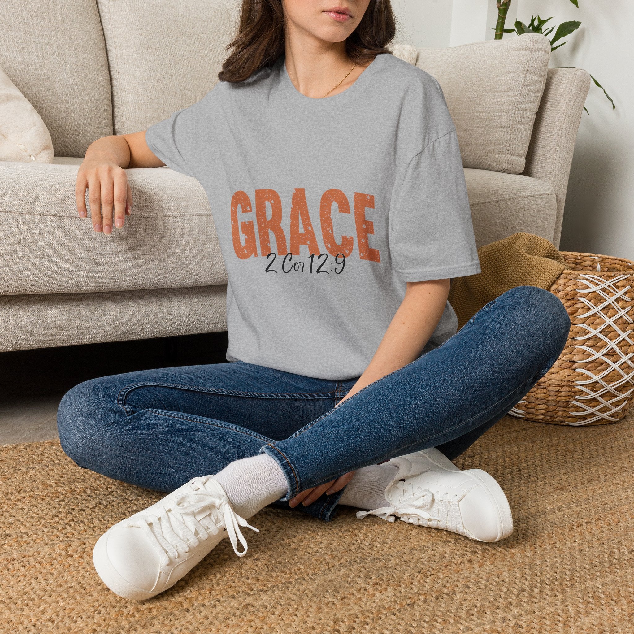 "GRACE" Bible Verse T-shirt (2 Cor 12:9) Inspirational Christian Tee